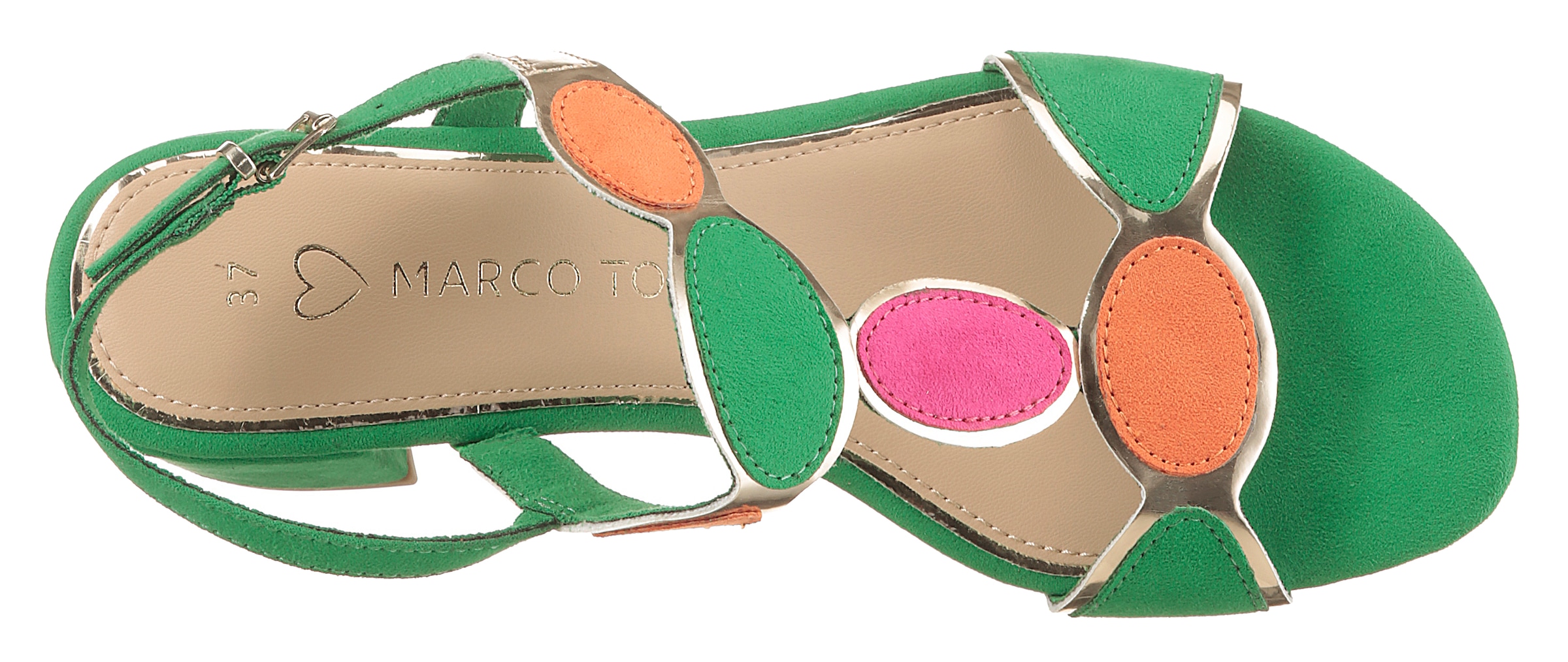 MARCO TOZZI Sandalette, Blockabsatz, Sommerschuh, Riemchensandale mit verstellbarer Schnalle