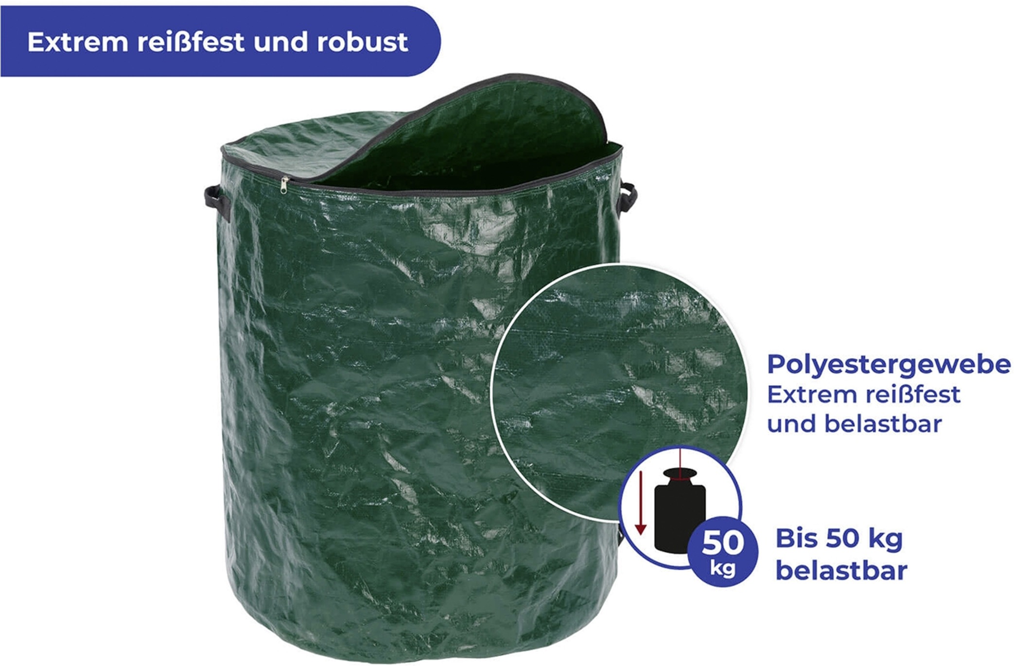 Maximex Gartensack »Multi-Abfall-Sack XXL« 2 tlg. zum Transport von Grünschnittabfällen, 275 Liter