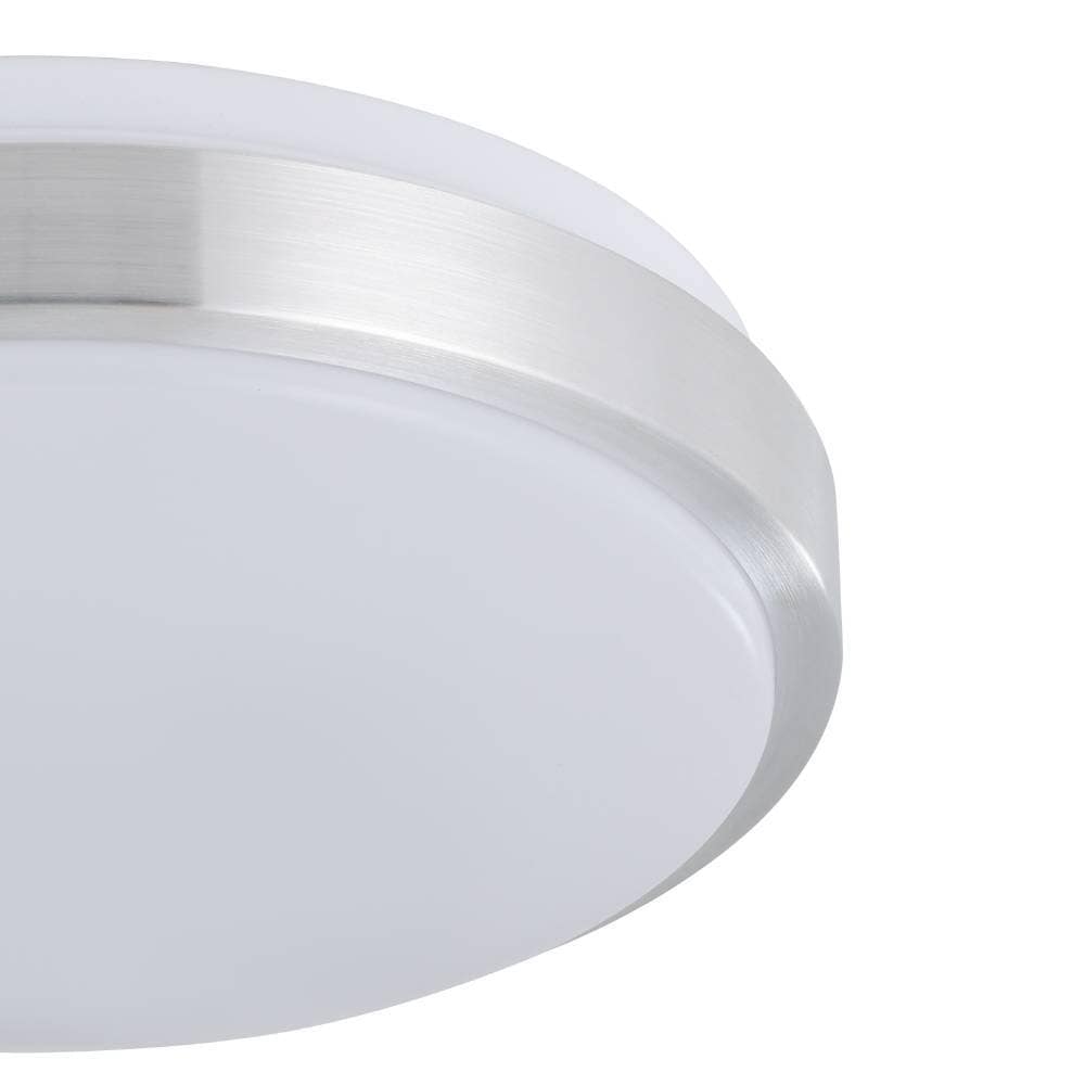 EGLO LED Deckenleuchte »COMPETA 1 Deckenlampe, weiß, nickel-matt, rund, Wohnzimmerlampe«, 1 flammig, Leuchtmittel LED-Board | LED fest integriert, Stahl und Kunststoff, Esszimmer, Industrial, minimalistisch, Ø24,5cm