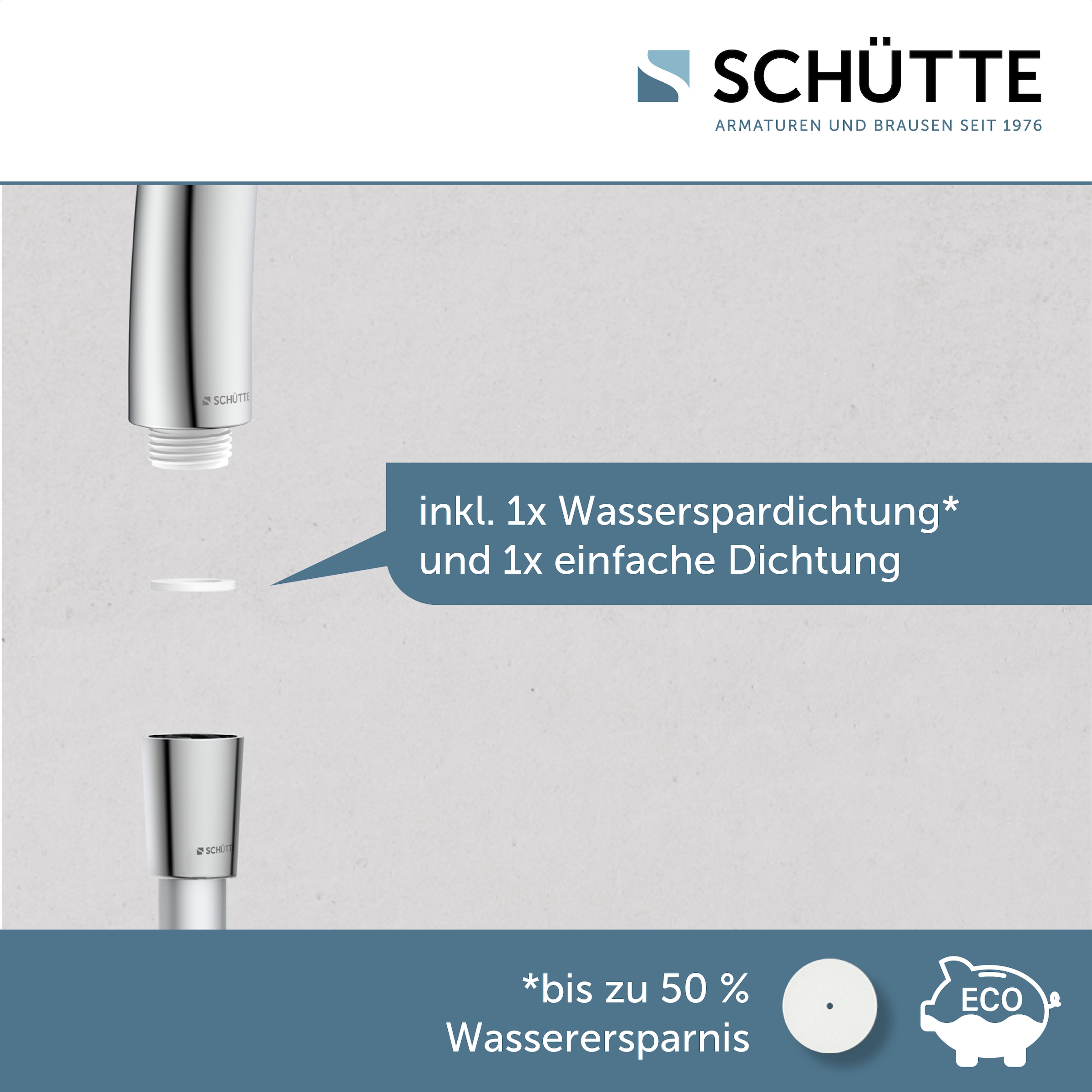 Schütte Brausegarnitur »TORINO« Handbrause-Set, Handbrause, Brauseschlauch, Komplett-Set