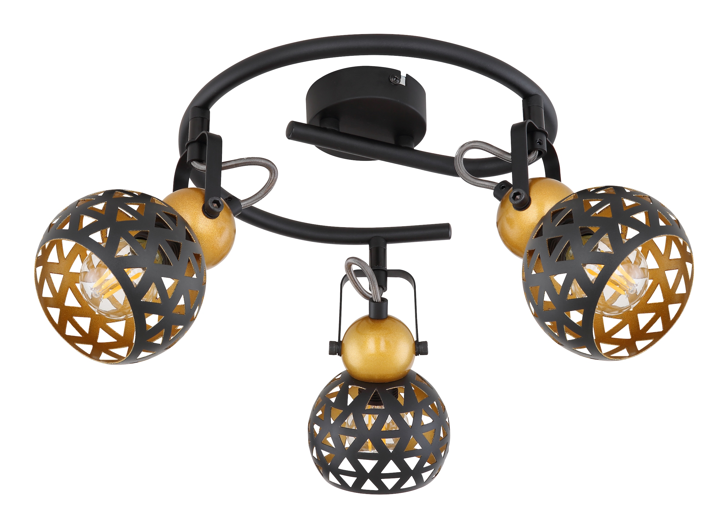 GLOBO LIGHTING Deckenstrahler »SARRA«, Leuchtmittel E14 | ohne Leuchtmittel, Deckenspot/schwarz/goldfarben/Lebensblume - Dekor/Flur/Wohnzimmer