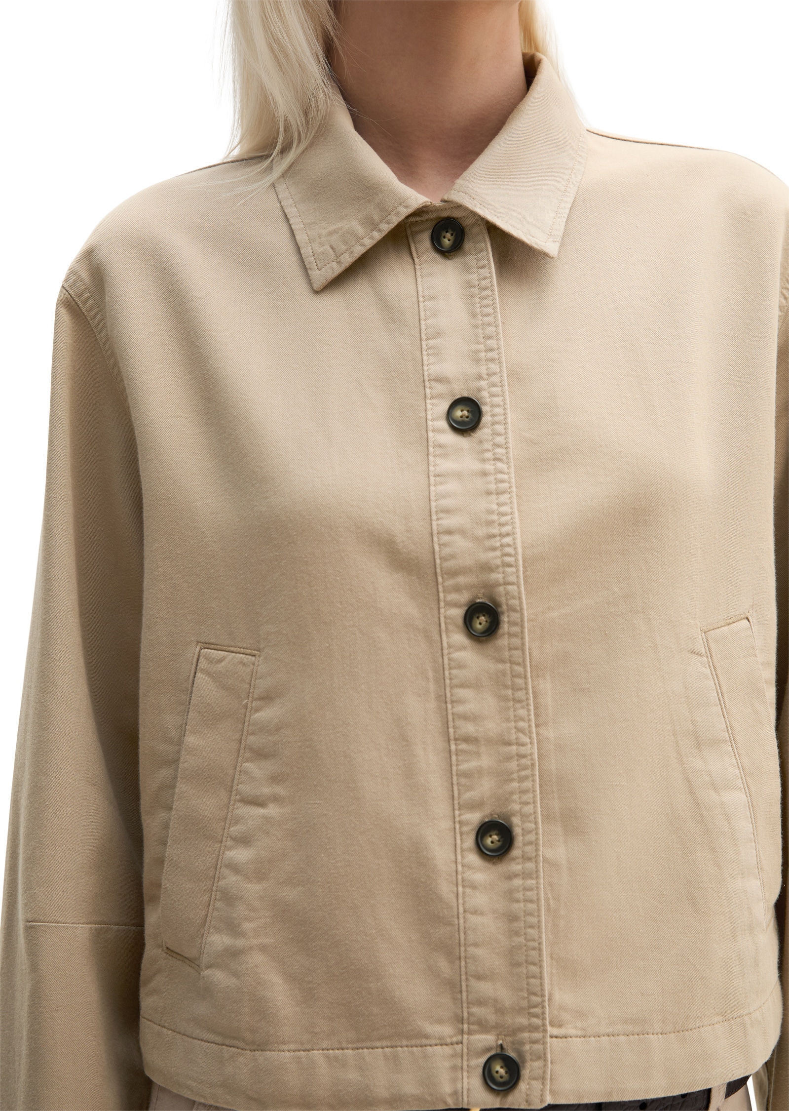 Marc O'Polo Kurzjacke »aus Organic Cotton-Lyocell-Leinen-Mix« ohne Kapuze