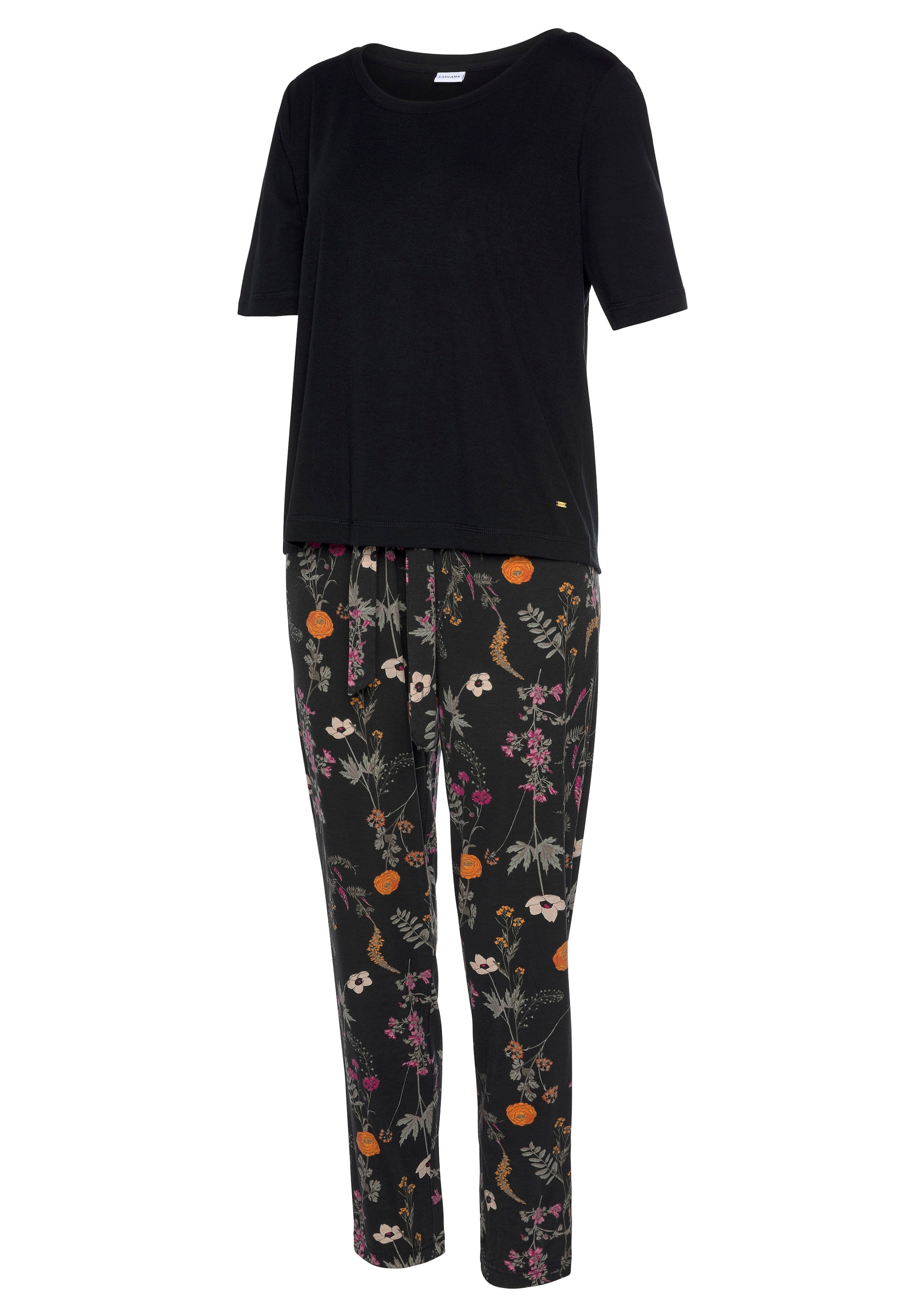 LASCANA Pyjama, (2 tlg.), mit Wildblumen Muster