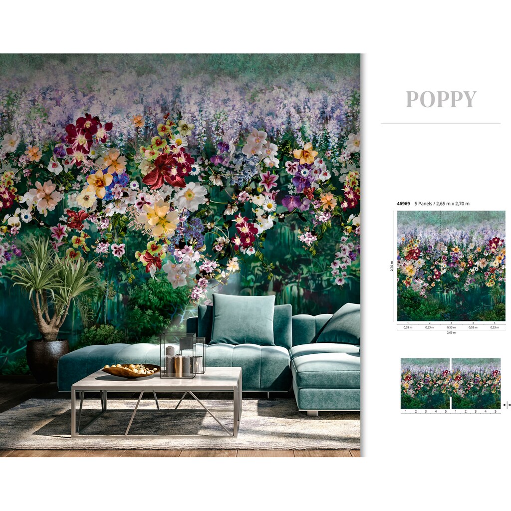 Marburg Fototapete »Poppy«, matt, moderne Vliestapete für Wohnzimmer Schlafzimmer Küche