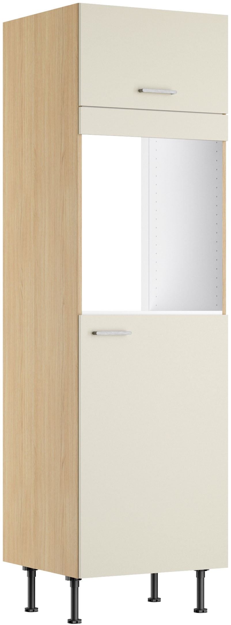 KOCHSTATION Backofenumbauschrank "KS-Lucy" Breite 60 cm, mit 1 Tür, 1 Klappe, Soft-Close, höhenverstellbare Füße