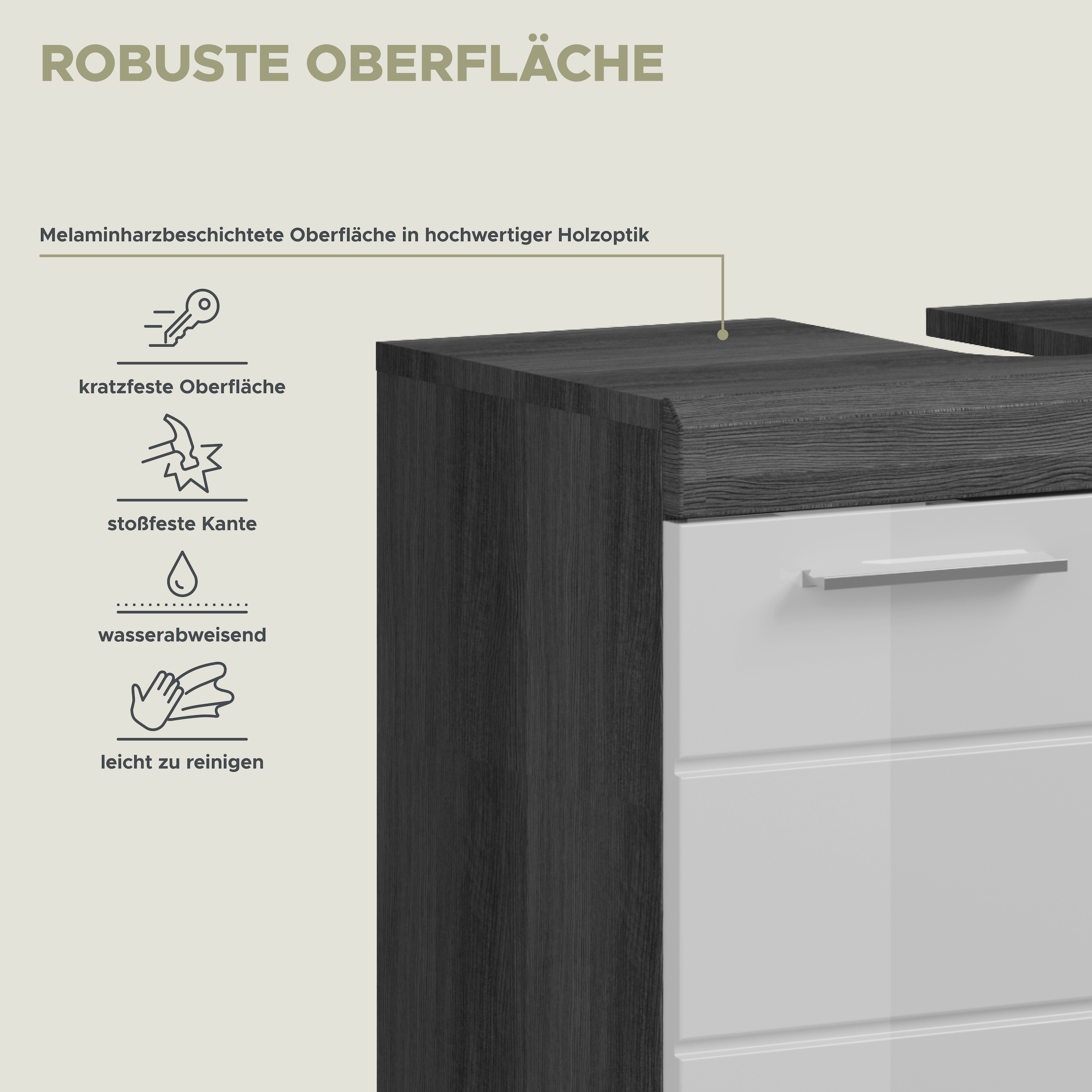 INOSIGN Badmöbel-Set »Siena, 2 tlg., bestehend aus: Waschbeckenunterschrank, Spiegelschrank«, (Set, 2 St.), in verschiedenen Farben erhältlich, Badmöbel, Kombination, Badezimmer
