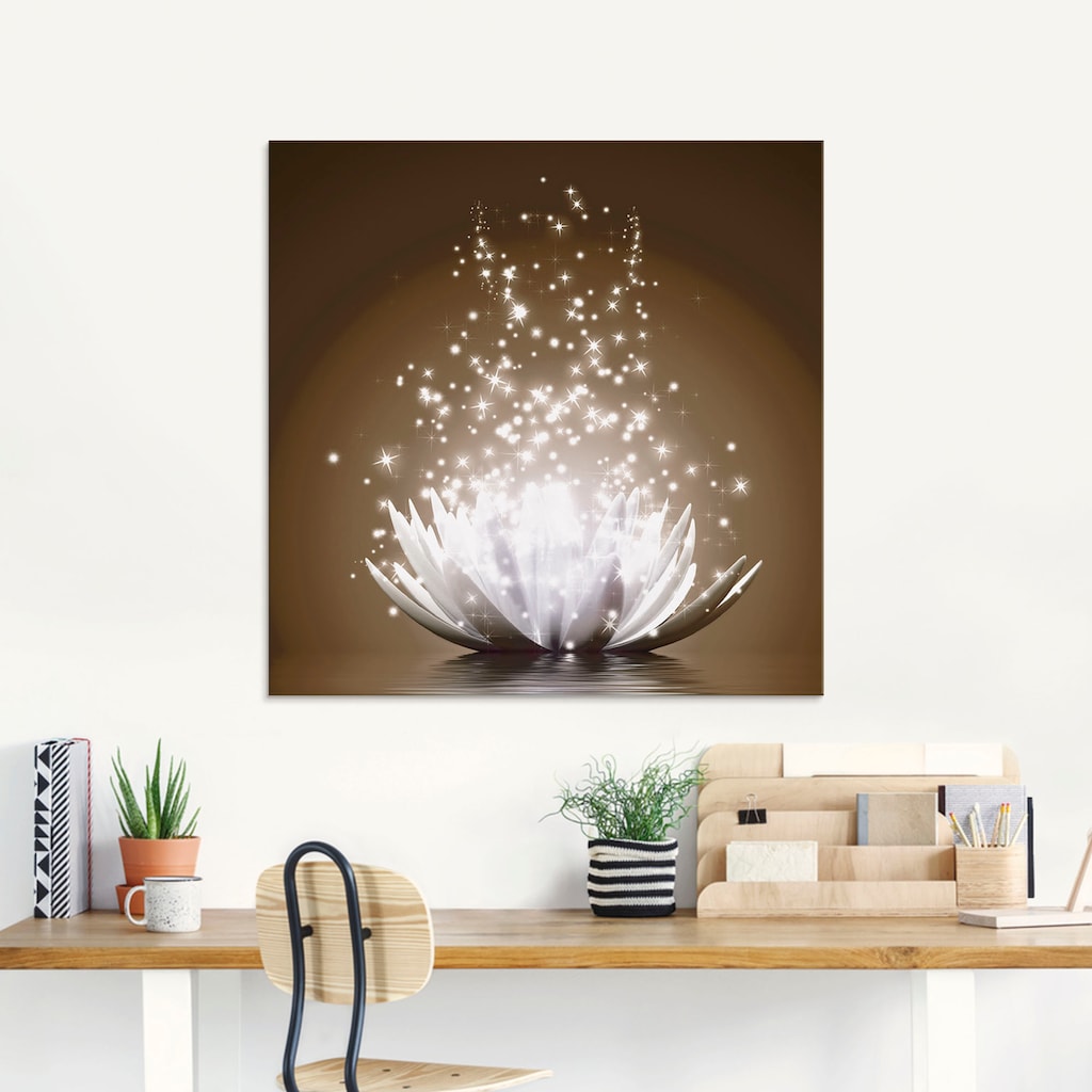 Artland Glasbild »Magie der Lotus-Blume«, Blumen, (1 St.)