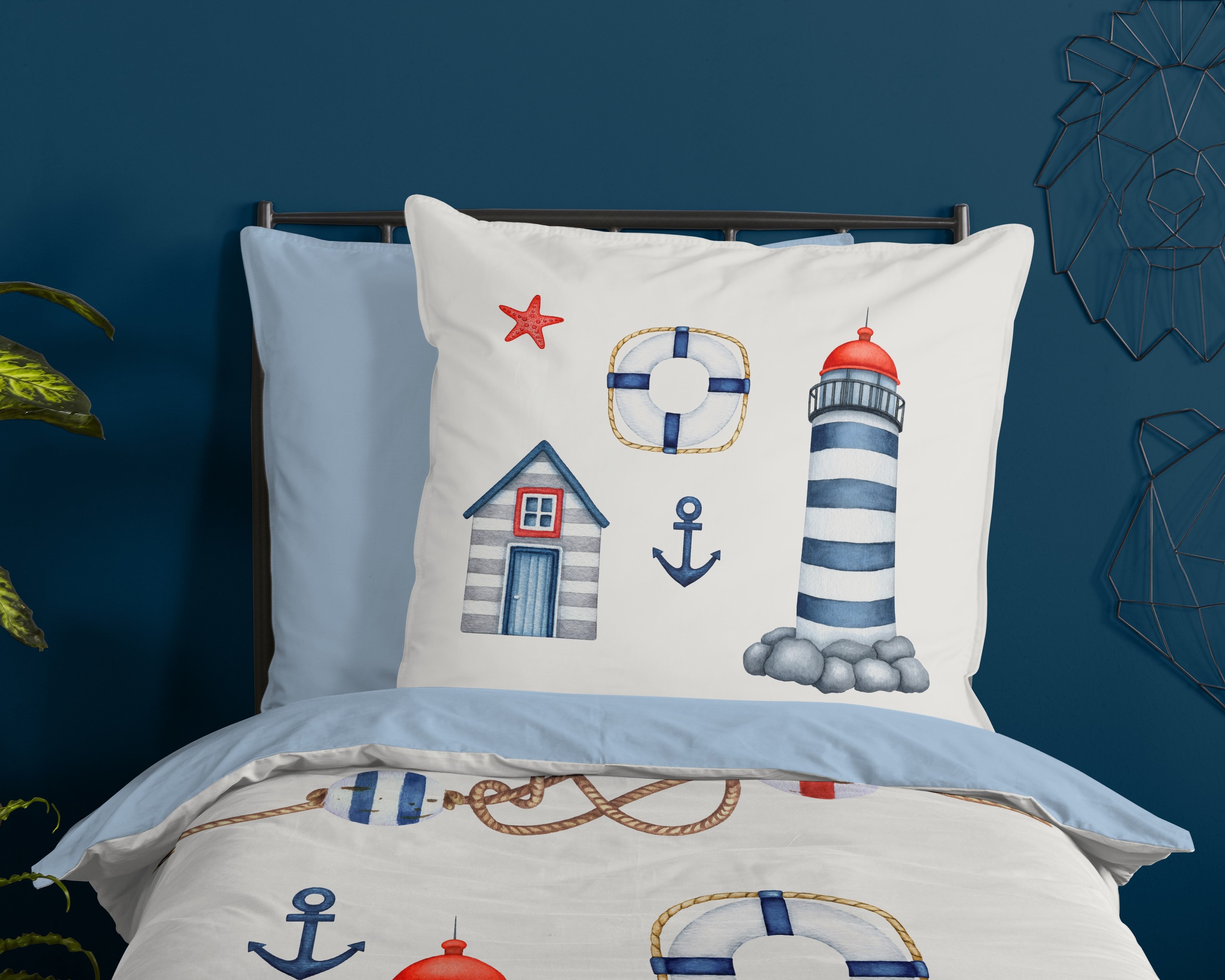PURE luxury collection Kinderbettwäsche »Maritime«, Mikrofaser, 135x200, 2 Teilig, Wendeoptik, Maritim, Strand