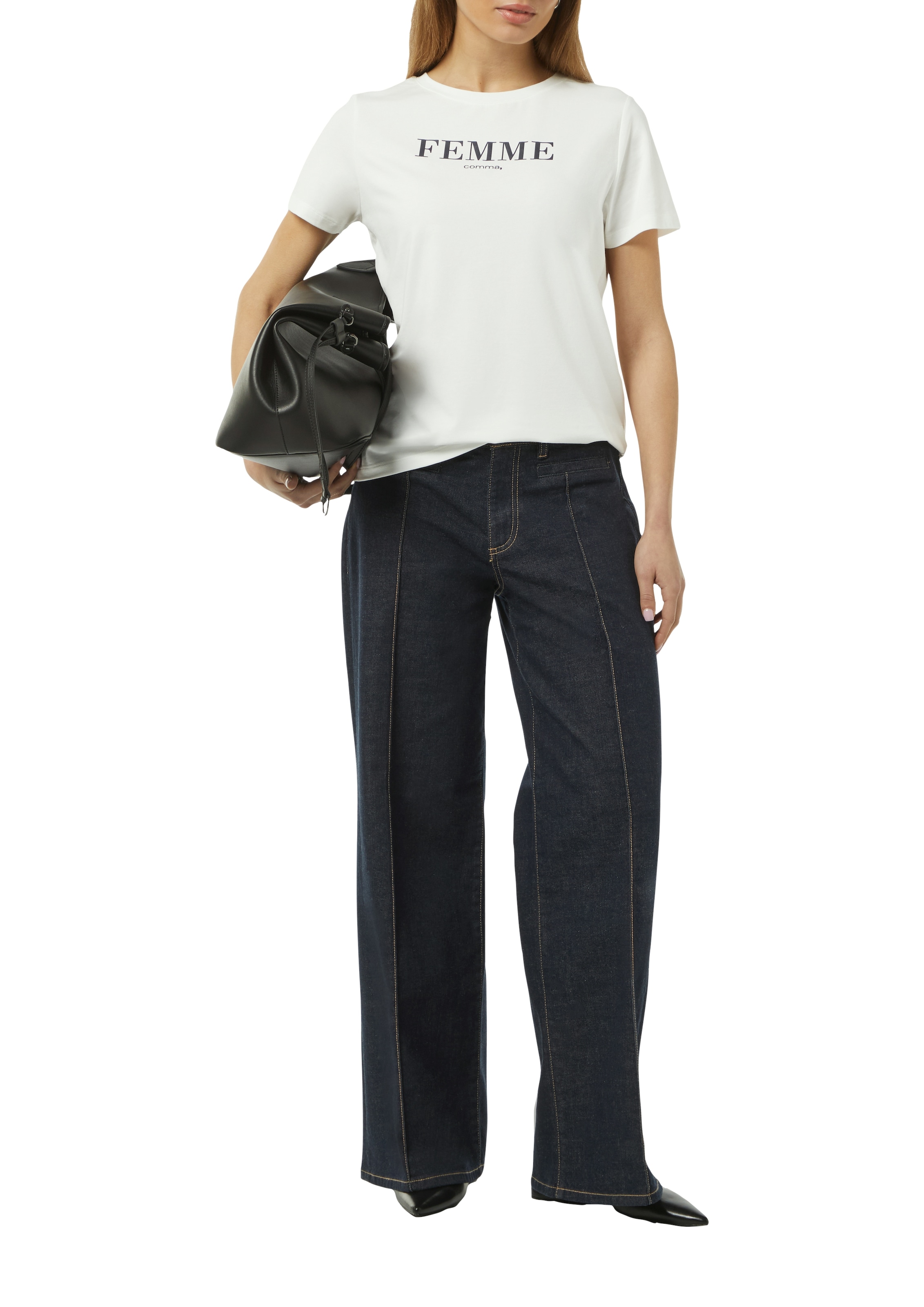 Comma T-Shirt, mit Statement-Print