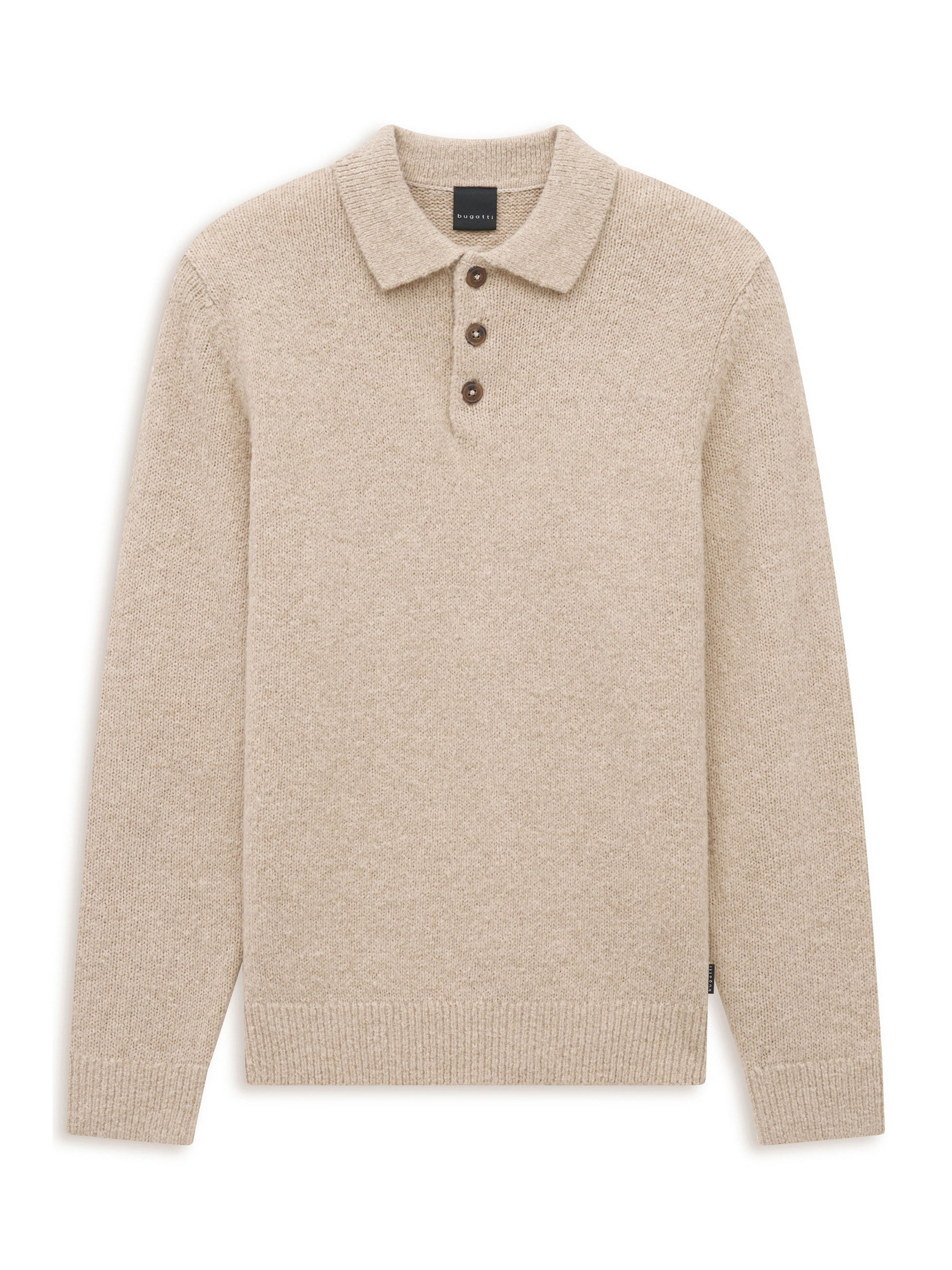 bugatti Poloshirt »Regular Fit« Regular Fit Wollmix Langarm