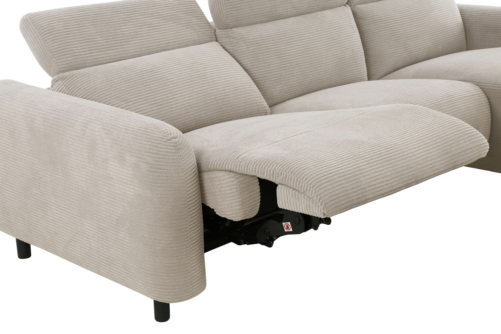 Home affaire Ecksofa »SKAANE Struktur, L-Form, 274 cm, manuelle u. elektrische Funktion,«, Kopfteilverstellung, Relax-und Liegefunktion, Federkernpolsterung