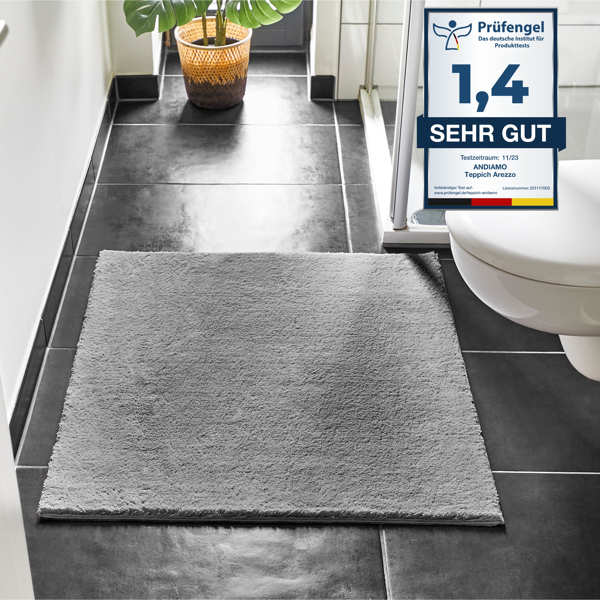 Andiamo Badematte "Arezzo" Höhe 16 mm rutschhemmend beschichtet fußbodenhei günstig online kaufen