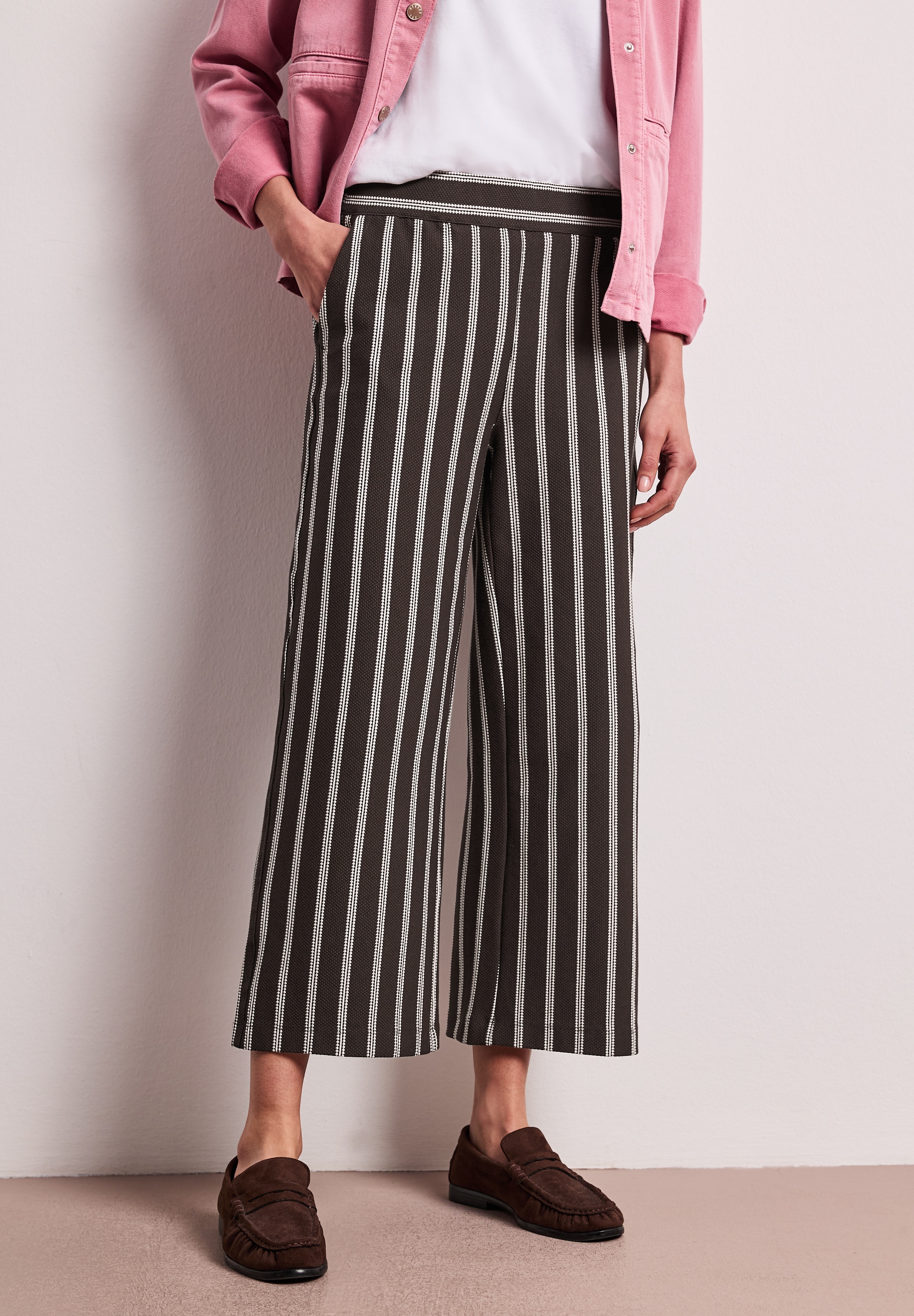 STREET ONE Jerseyhose  im Streifendesign