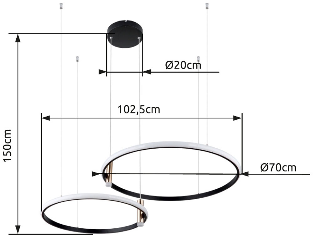 GLOBO LIGHTING Hängeleuchte »COCO« LED-Modul 1 Stk. warmweiß - kaltweiß Hängelampe Esszimmer-Leuchte Esstischleuchte Wohnzimmer