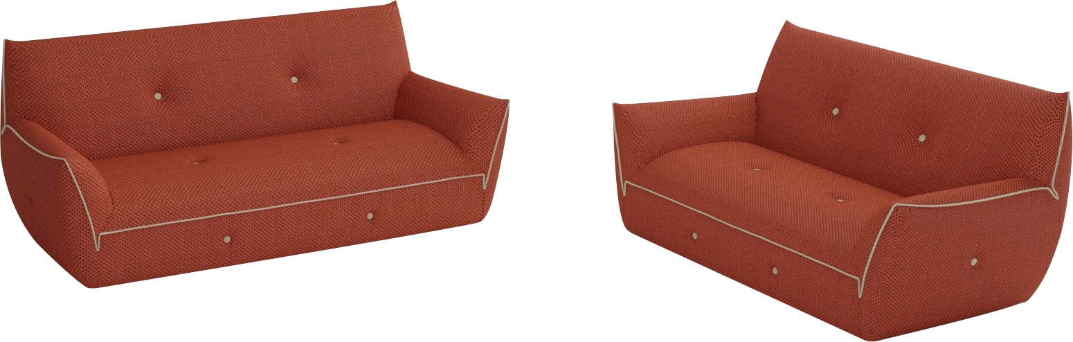Egoitaliano Polstergarnitur »Yuki, extravagantes Design und höchster Sitzkomfort, tolle Details«, Set, bestehend aus einem 2,5- und einem 2-Sitzer, mit innovativen