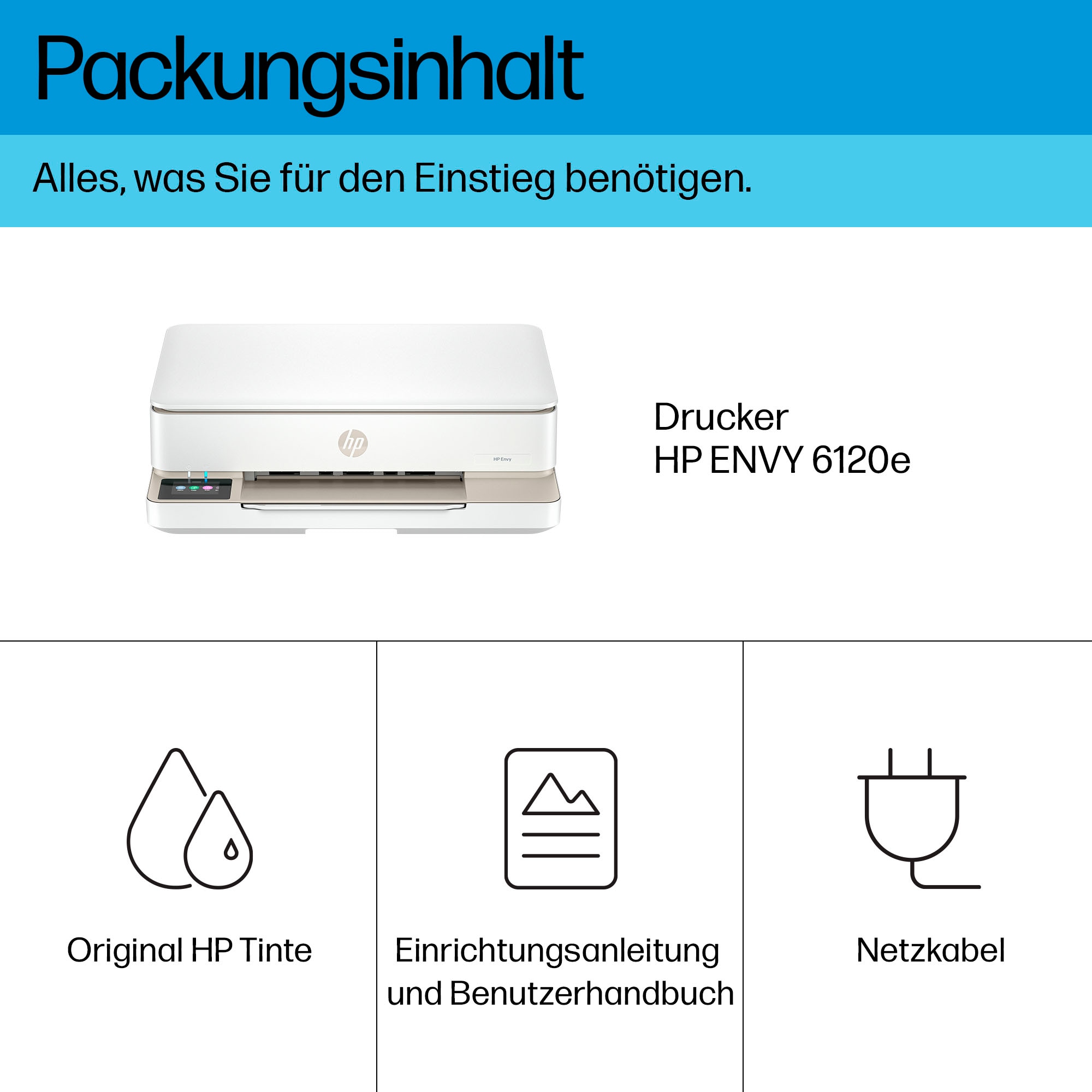 HP Multifunktionsdrucker »ENVY 6120e« 3 Monate *gratis drucken mit Instant Ink