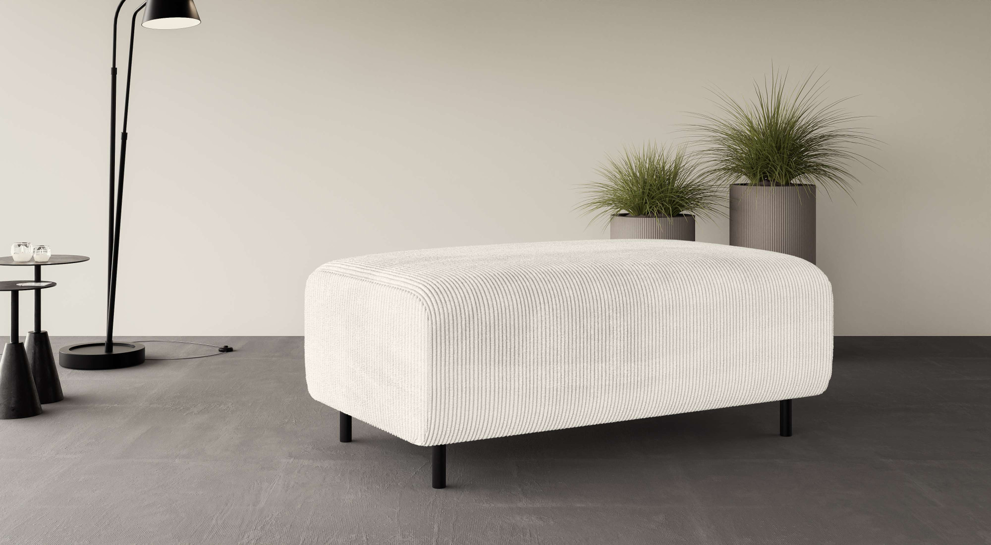 OTTO home Polsterhocker "ARROS groß mit Wellenunterfederung, Maße B/T/H: 120/70/46 cm" passend zur Serie, in hochwertiger Verarbeitung