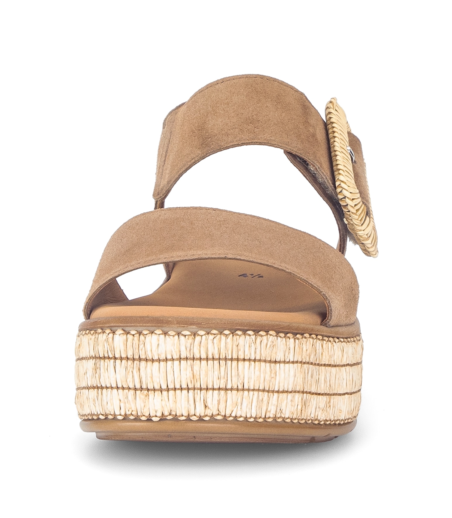 Gabor Keilsandalette  Plateau, Sandale, Sommerschuh mit dekorativer Zierschnalle aus Bast