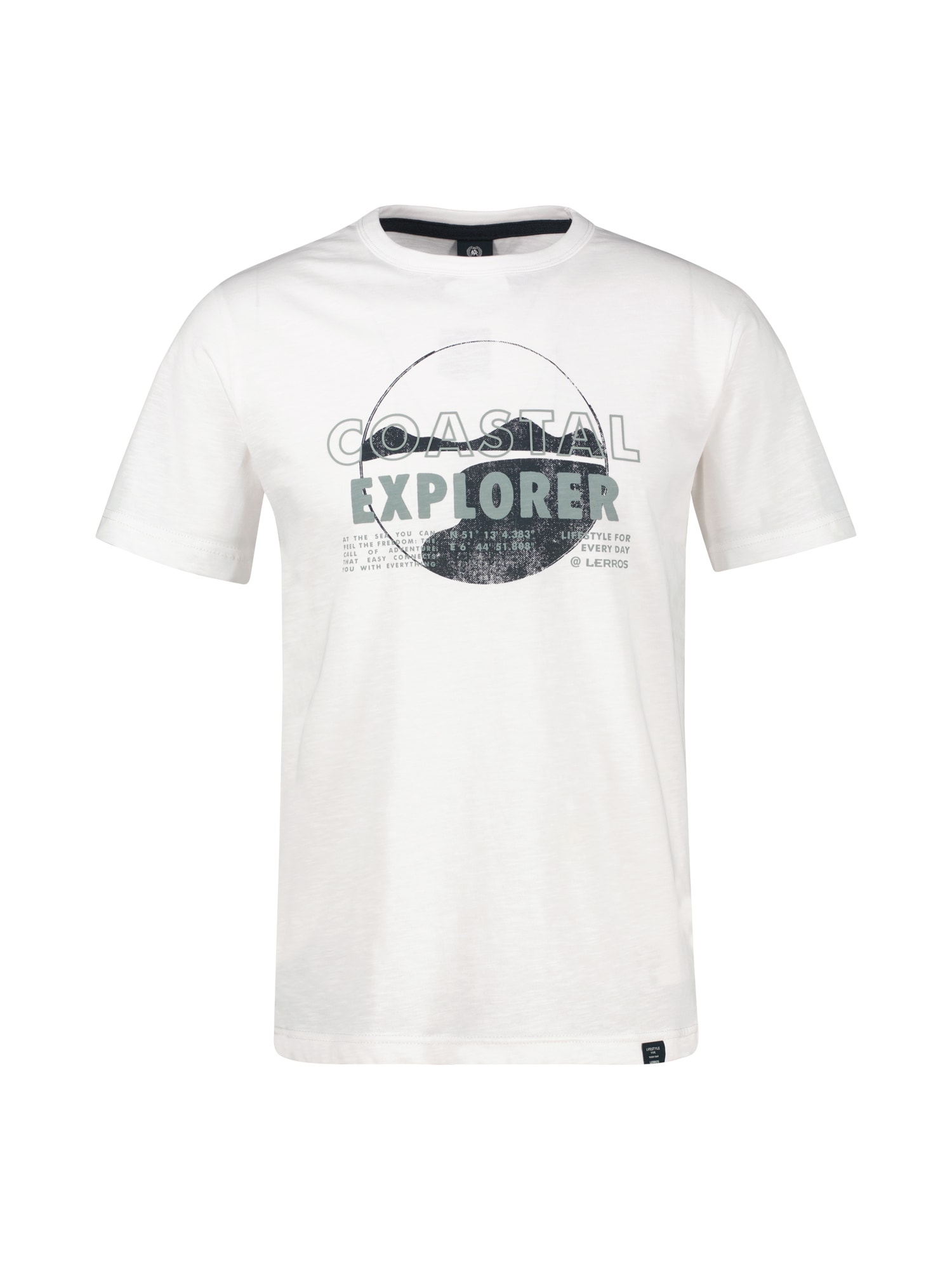 LERROS T-Shirt »T-Shirt mit Brustprint und Rundhalsausschnitt«