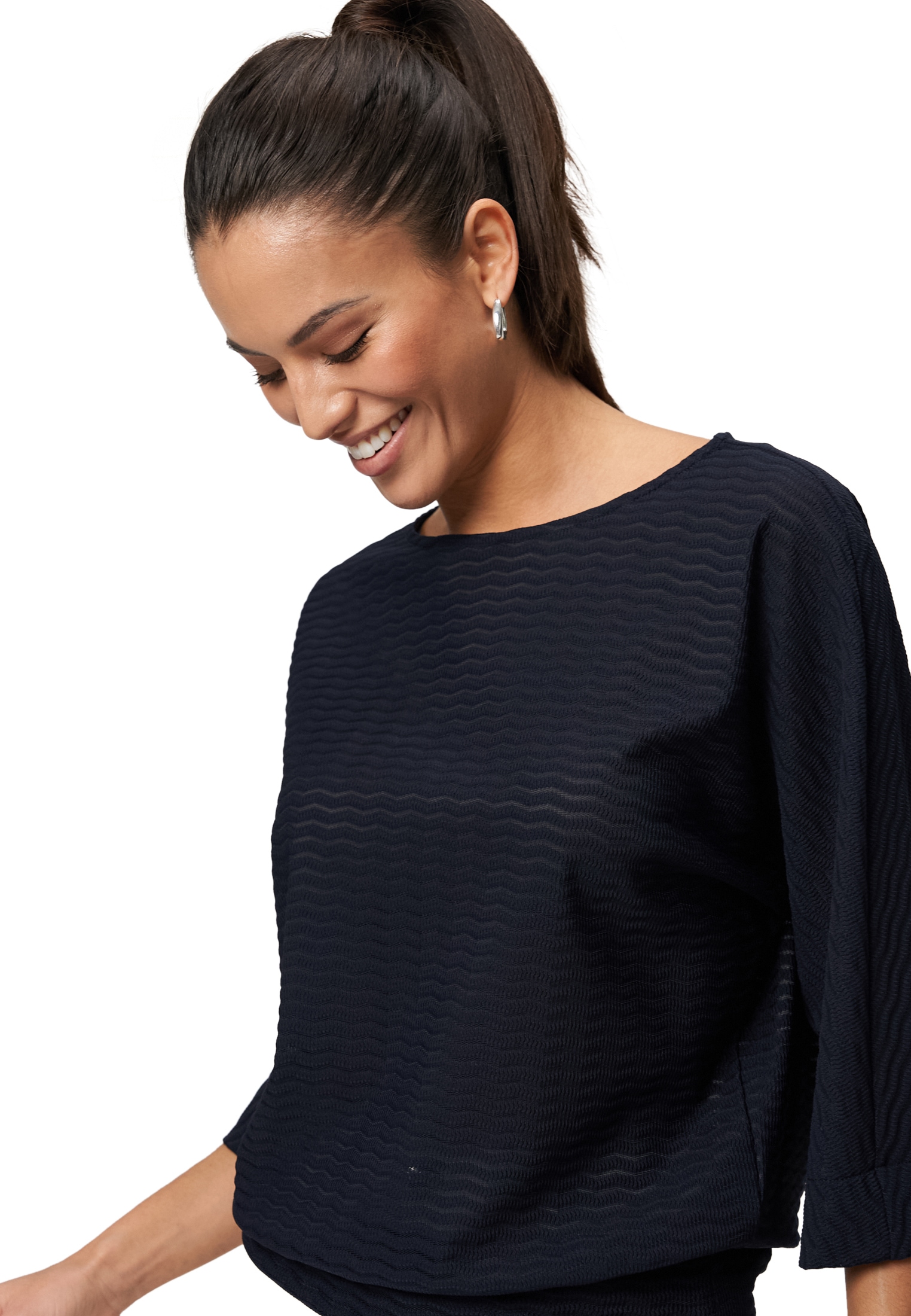 Zero Sweatshirt »zero Sweatshirt mit Strukturmuster«, strukturiert