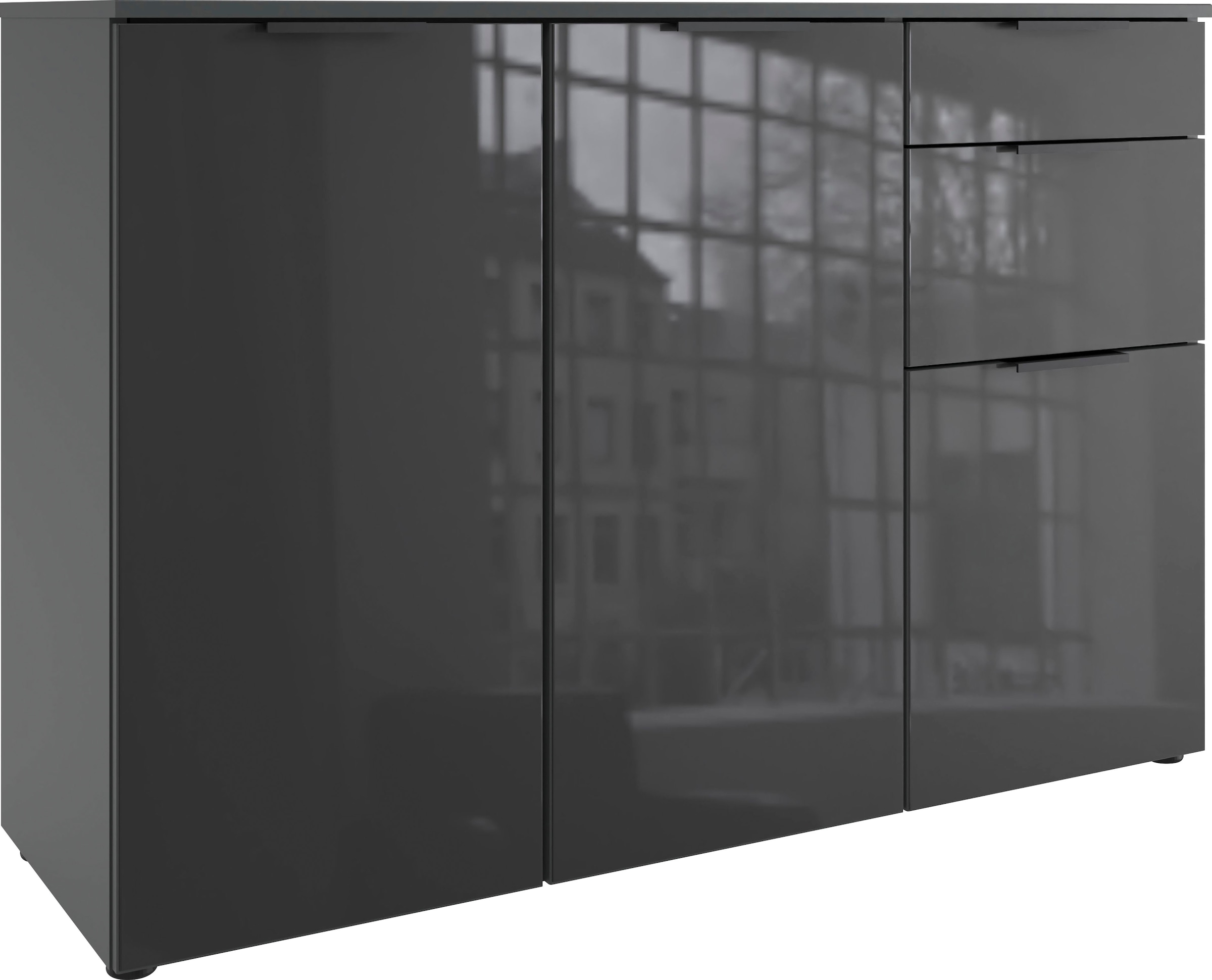 Wimex Kombikommode "Level36 black C by fresh to go", mit Glaselementen auf der Front, soft-close Funktion, 122cm breit