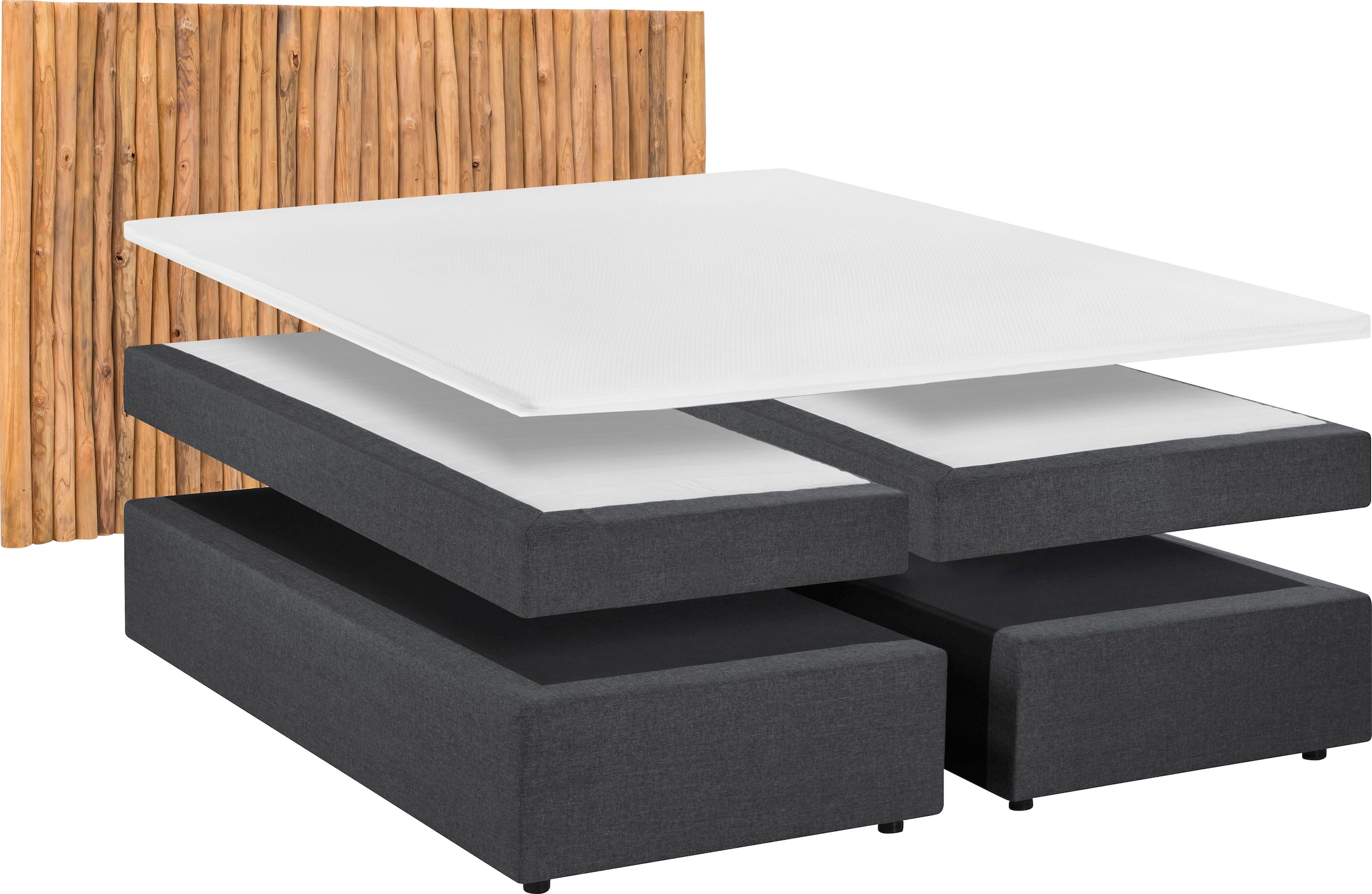 SIT Boxspringbett, Mit Kopfteil aus Ästen