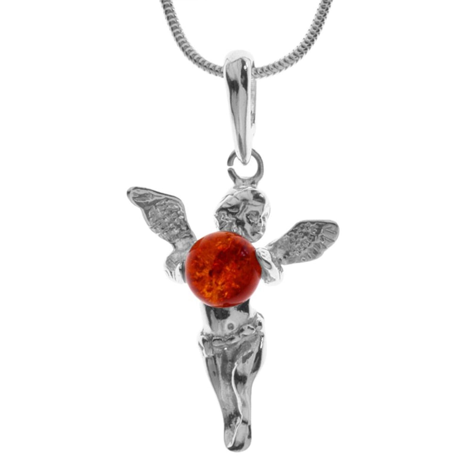 Kette mit Anhänger OSTSEE-SCHMUCK "- Elfe - Silber 925/000 - Bernstein" Gr. 45, silber (silber 925, silberfarben, weiß), Schmuck_Sets, Damen, 45, Silber 925 (Sterlingsilber)