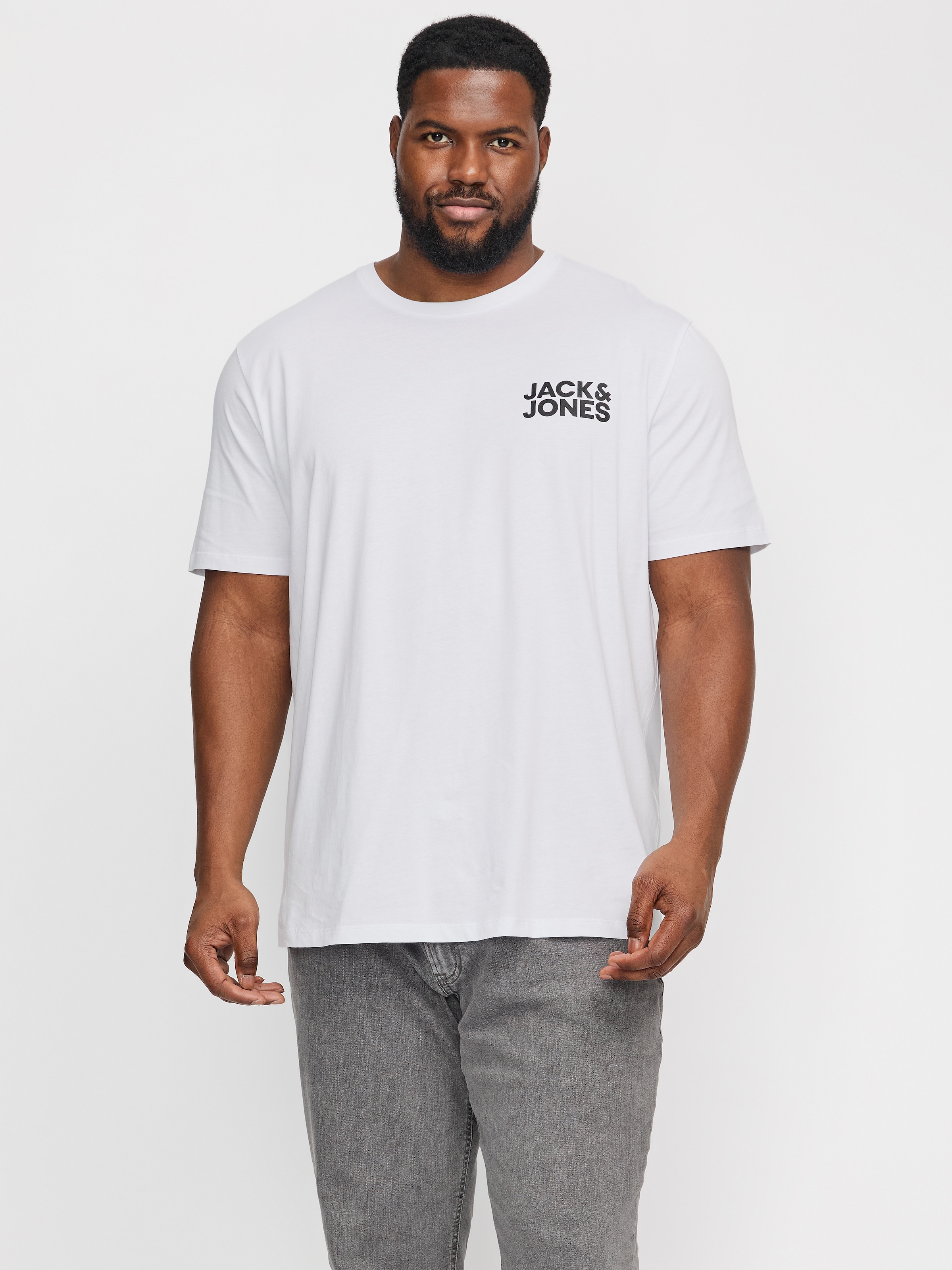 Jack & Jones PlusSize "JJECORP LOGO TEE SS O-NECK NOOS PLS" mit Logo Print günstig online kaufen