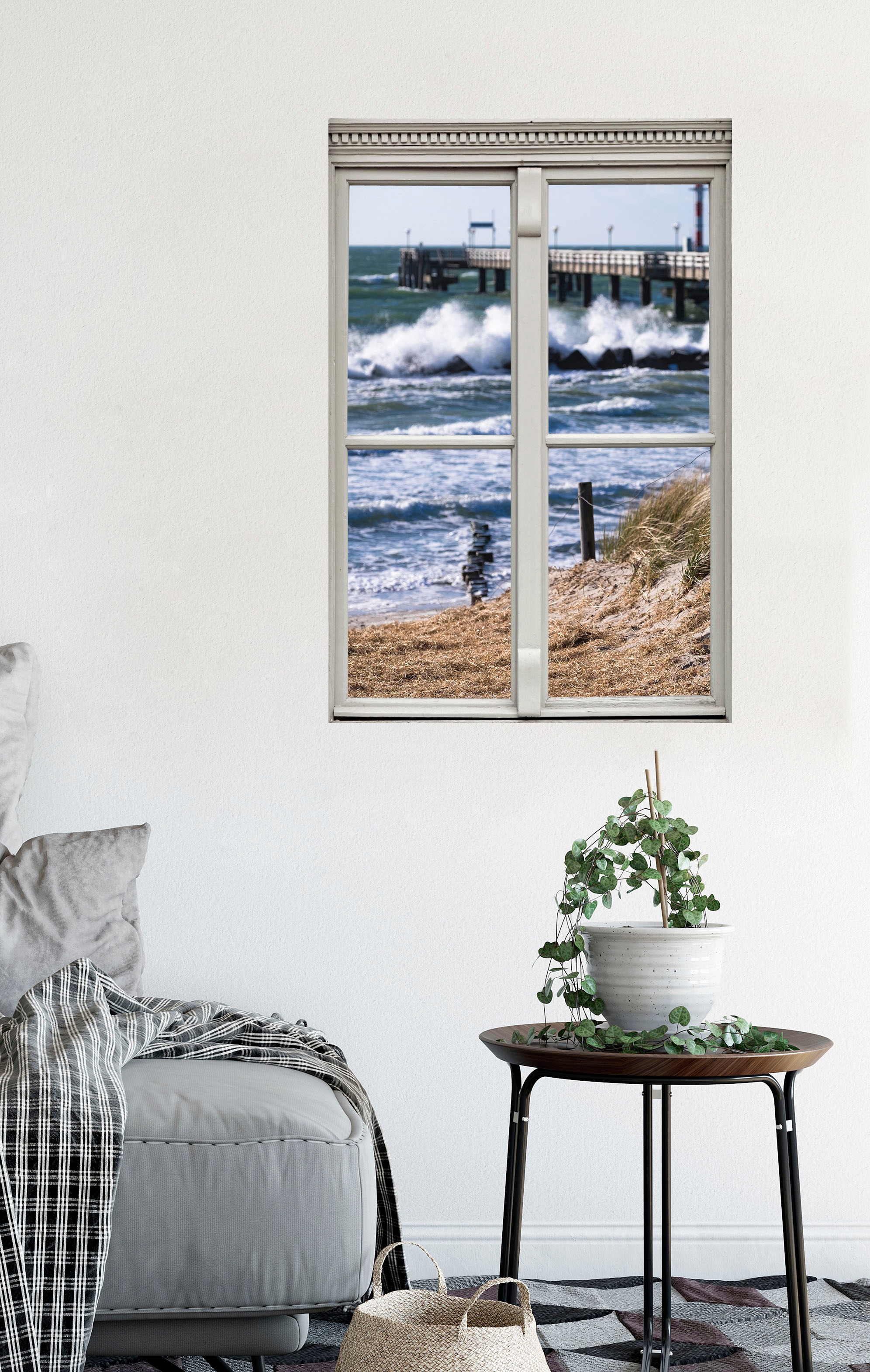 queence Wandsticker »Steg«, Wandsticker, Wandbild, selbstklebend, 3D, Fenster