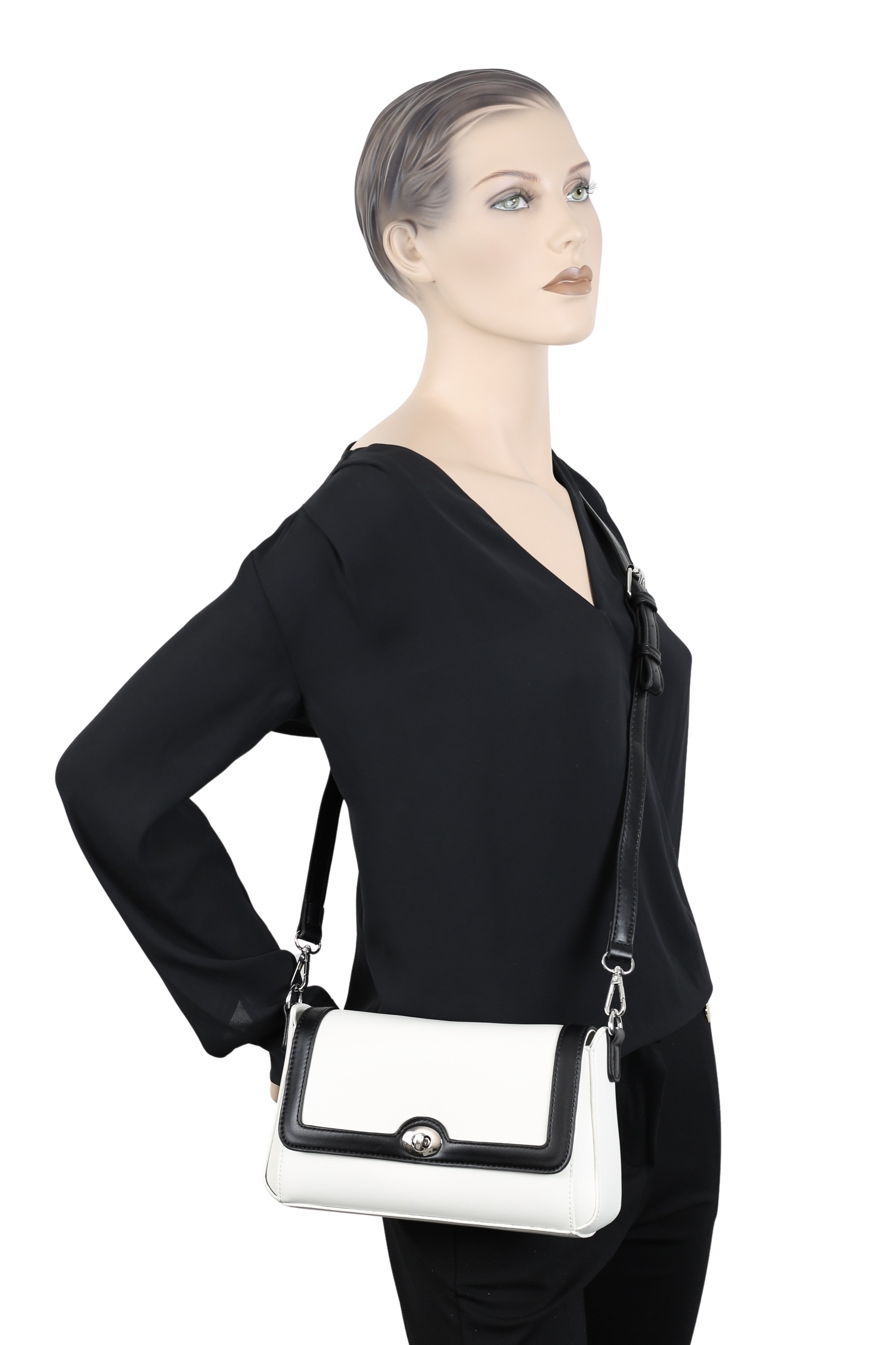 COLLEZIONE ALESSANDRO Schultertasche »Schwarz-Weiß«, mit Flechtung