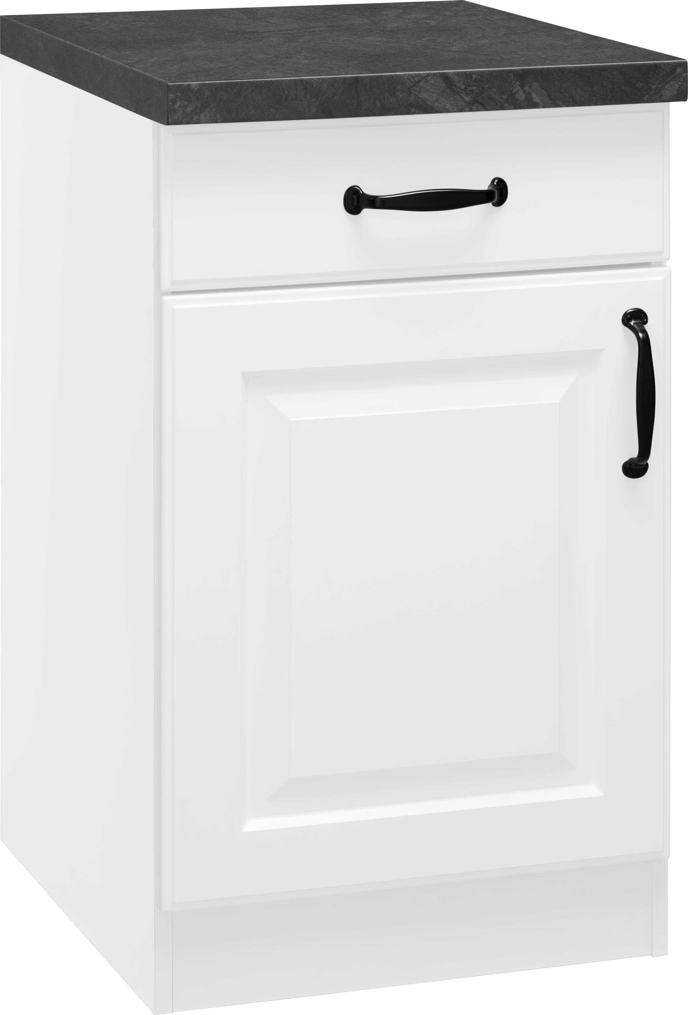wiho Küchen Unterschrank "Erla" 50 cm breit mit Kassettenfront, mit Arbeitsplatte