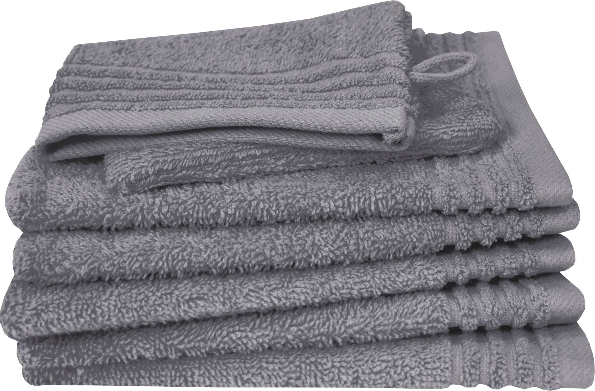 Dyckhoff Waschhandschuh "Waschhandschuh-Set BRILLANT 6-tlg., Baumwolle, 550 g/m²" Baumwolle