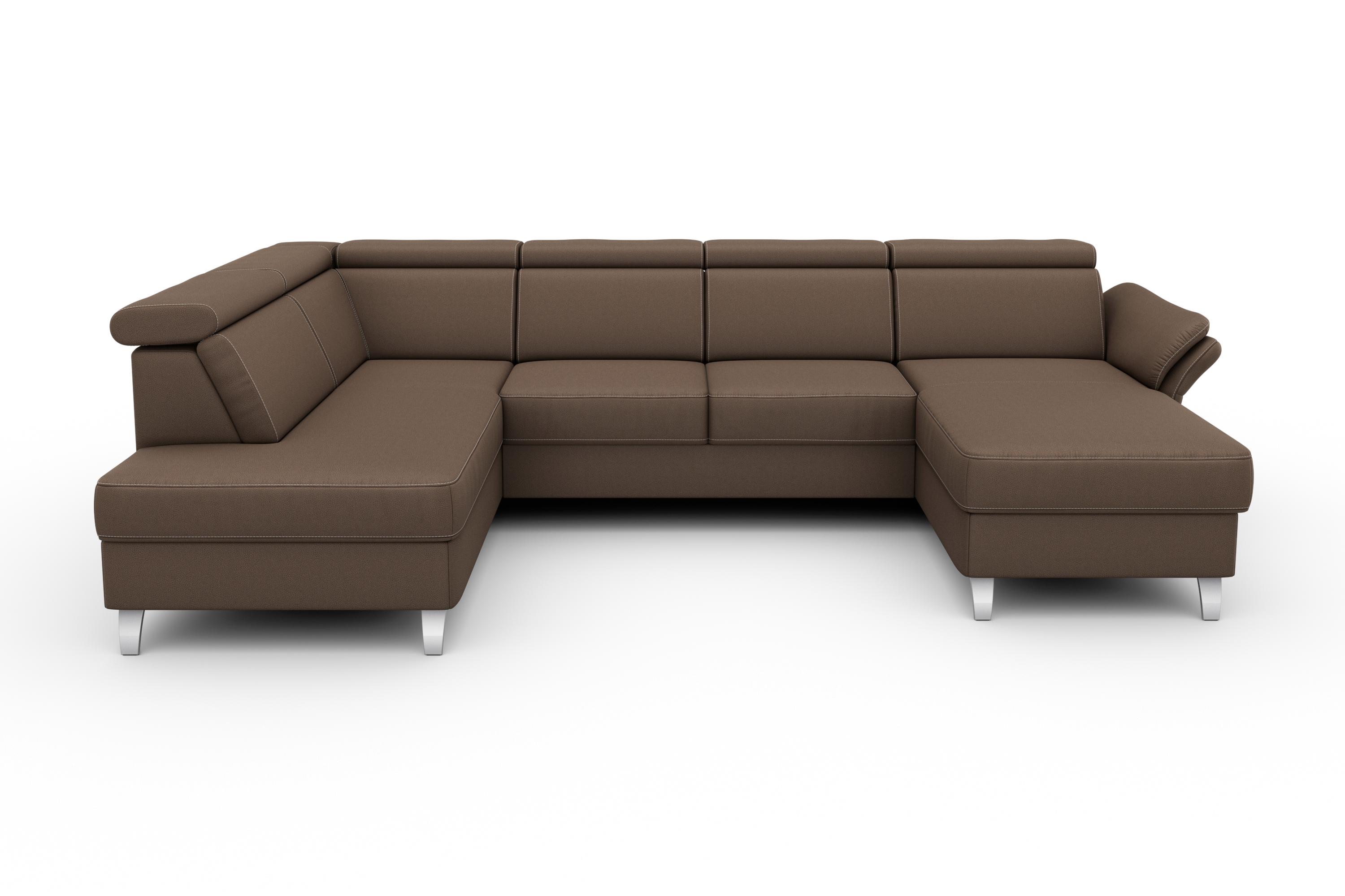 sit&more Wohnlandschaft "Vincenzo U-Form" inklusive Kopfteilverstellung, optional Schlaffunktion & Bettkasten