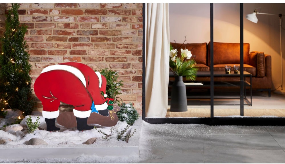Schneider Weihnachtsmann »Santa, Weihnachtsdeko rot aussen«, XXL  Gartenstecker | BAUR