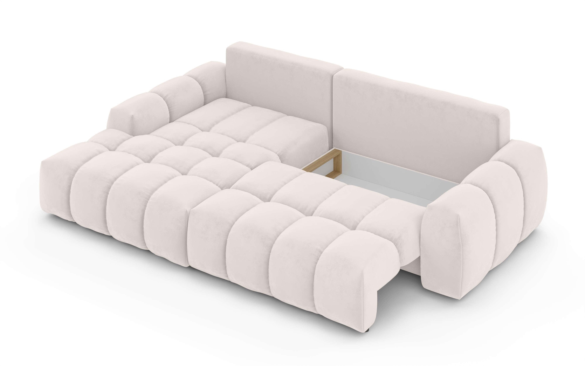 INOSIGN Ecksofa »AZITA klein optionale Schlafsofa mit Bettkasten, B/T/H: 270/166,5/84cm«, L-Form mit Wellenunterfederung, Bubble-Optik