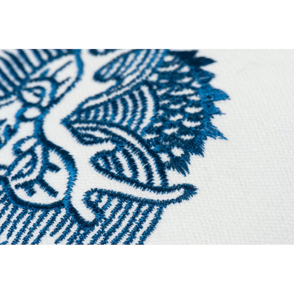 BARBARA Home Collection Dekokissen »Dragon 01 blau-weiß«