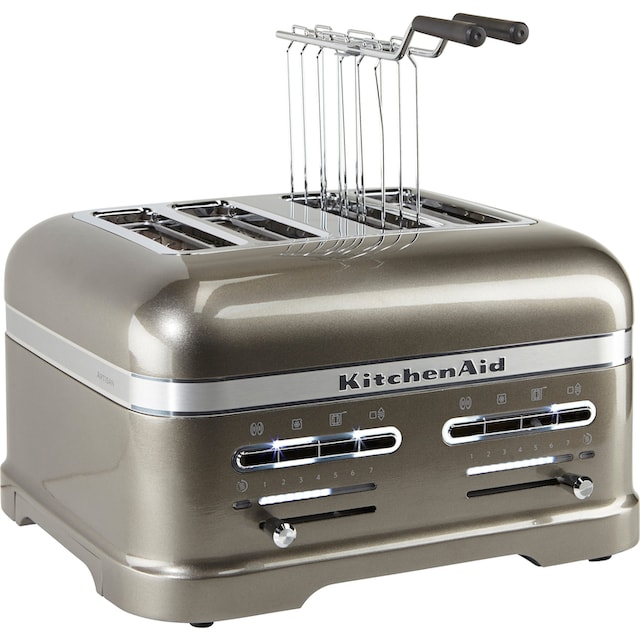 KitchenAid Toaster »Artisan 5KMT4205EMS MEDALLION-SILBER«, 4 kurze  Schlitze, für 4 Scheiben, 2500 W, mit Sandwichzange auf Rechnung | BAUR