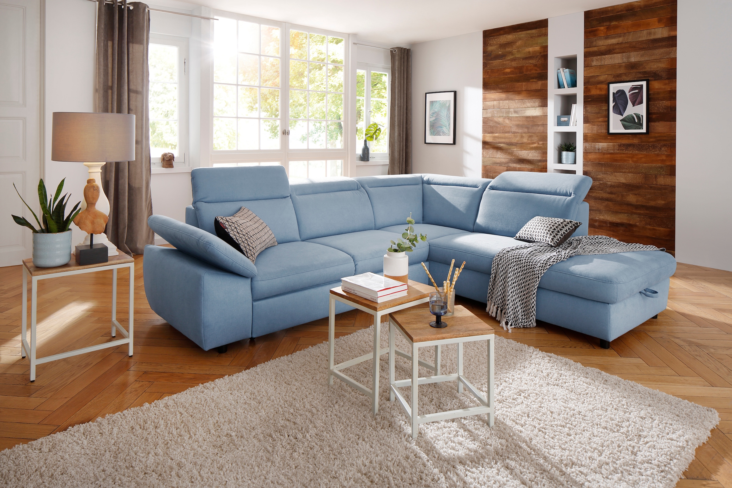OTTO home Ecksofa "Mauritius L-Form" mit Ottomane, mit Kopfteil- und Armlehnverstellung