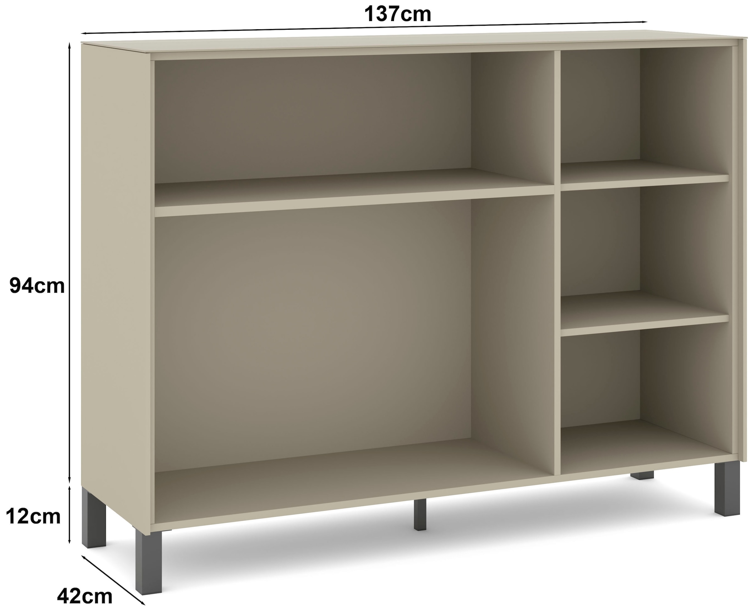 set one by Musterring Sideboard »Reno« 1 Stk. tlg. Mit Vierkantfuß in diversen Farben, 106 cm Höhe & Farbauswahl