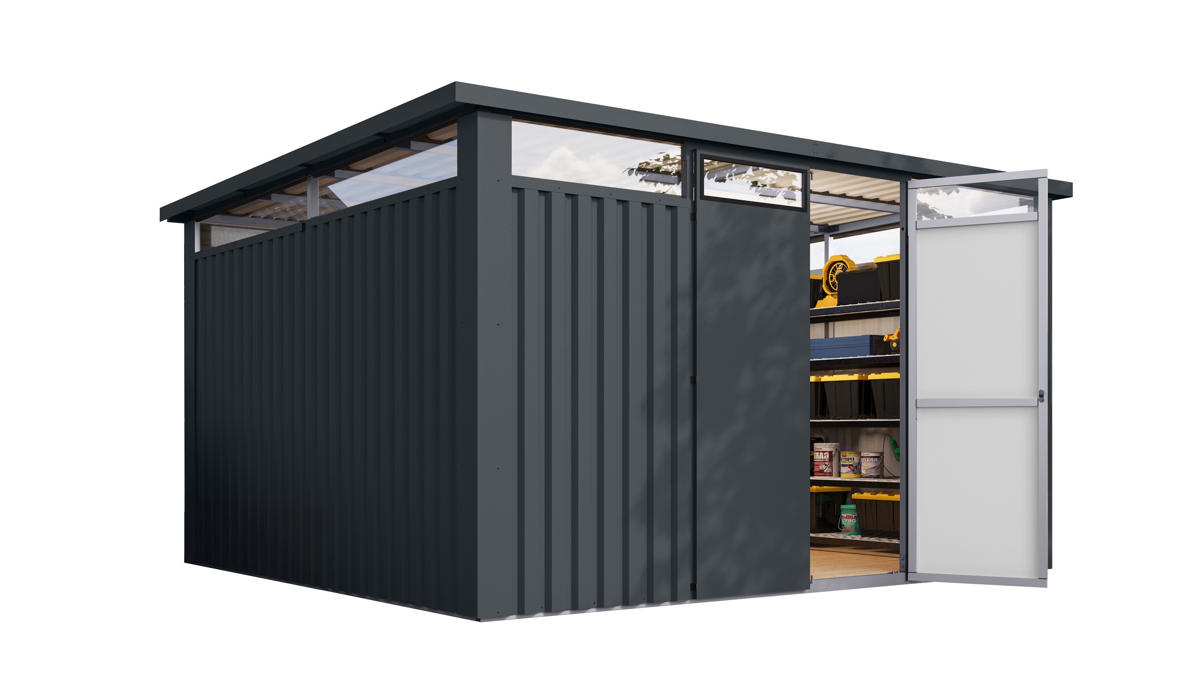 Karibu Gartenhaus "Østen 4, aus Metall, mit Lichtband aus Kunststoff", in v günstig online kaufen