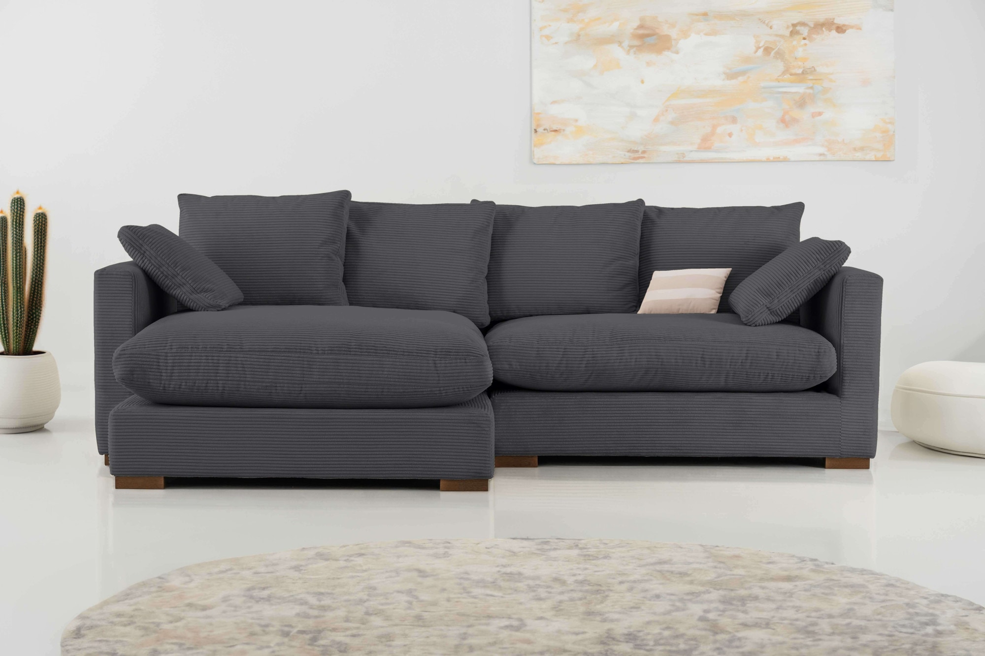 Home affaire Ecksofa "Coray", Breite 266 cm, extra weich und kuschelig, mit günstig online kaufen