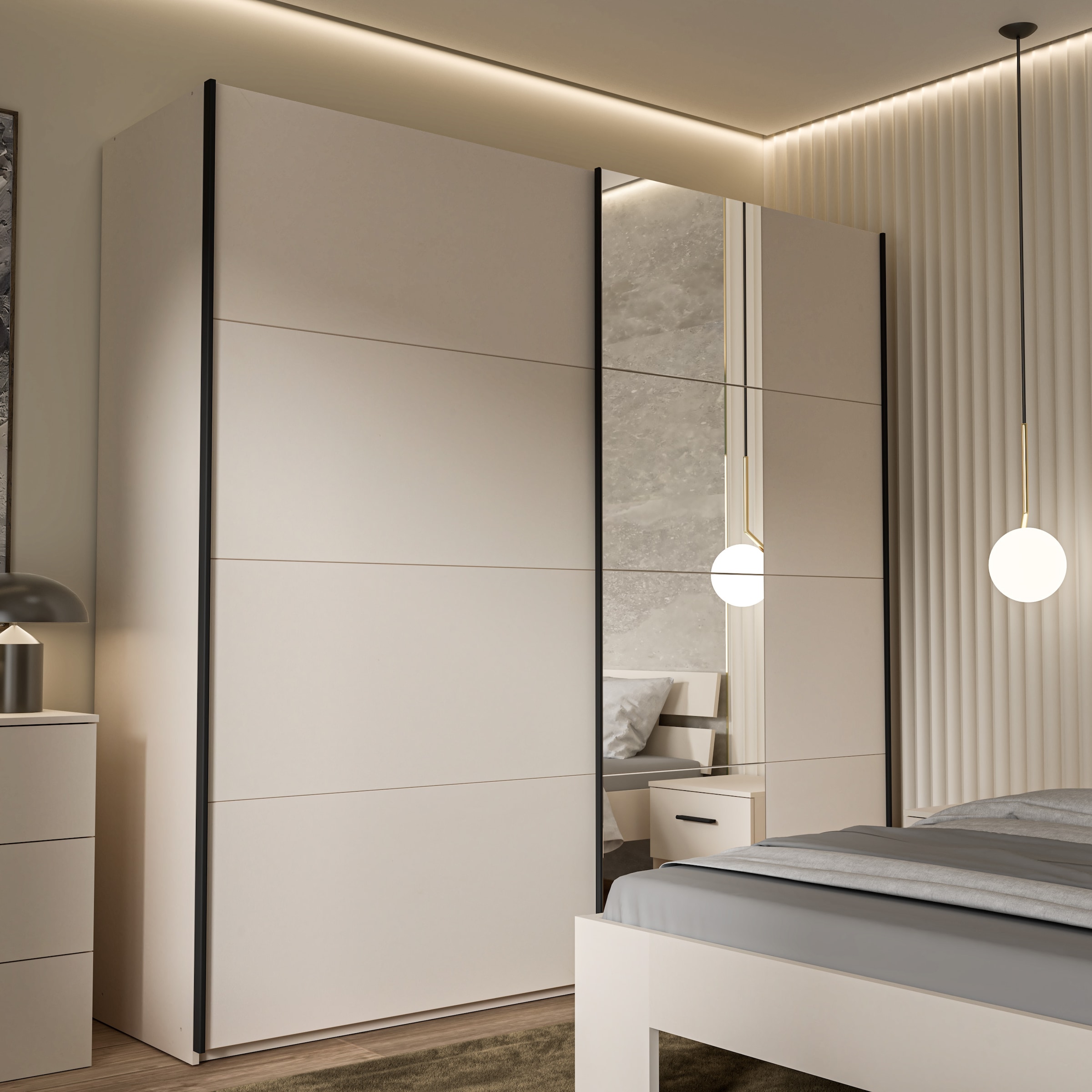 FORTE Schwebetürenschrank »Ingalil«, Höhe 2,10 mtr., stehende Montage