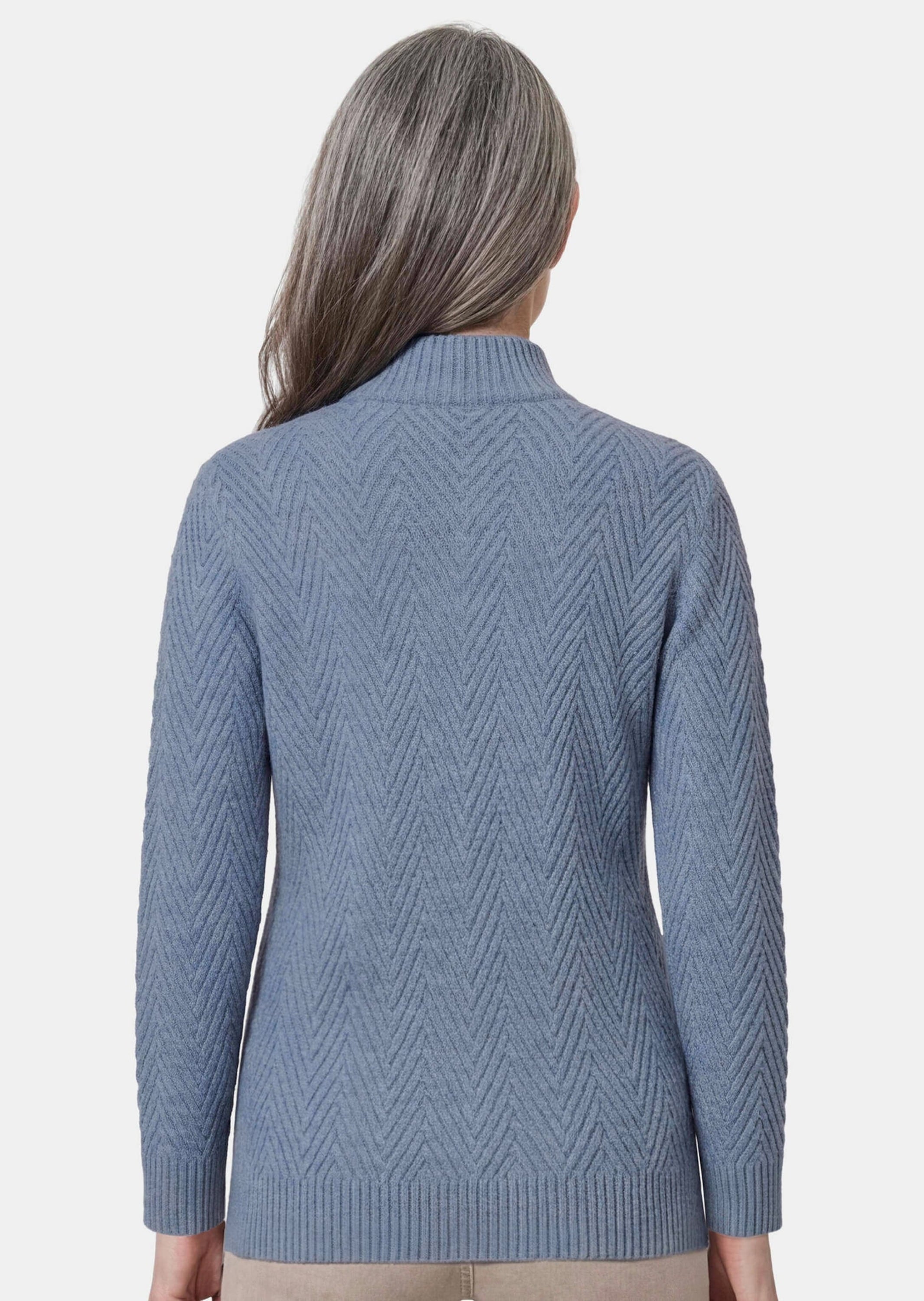 GOLDNER Strickpullover »Troyer-Pullover mit Reißverschluss« modischer Strukturstrick