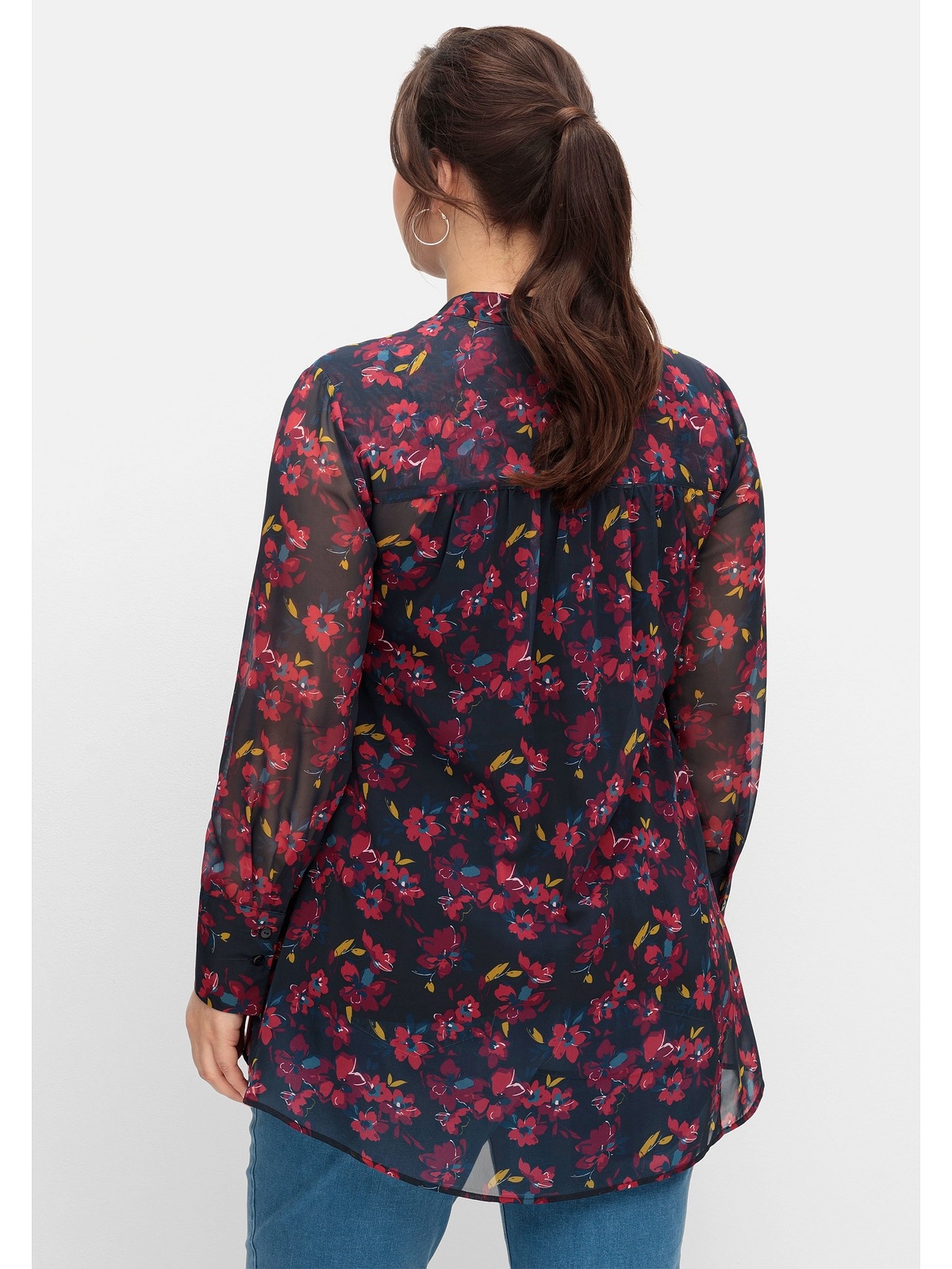 Sheego Langarmbluse »Große Größen«, aus Chiffon, mit Unterziehtop