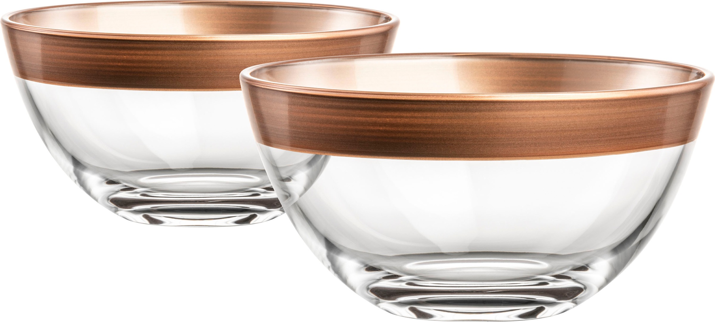 Eisch Germany Müslischale »KAYA COPPER«, 2 tlg., aus Kristallglas, im Geschenkkarton, in Handarbeit in Kupfer veredelt