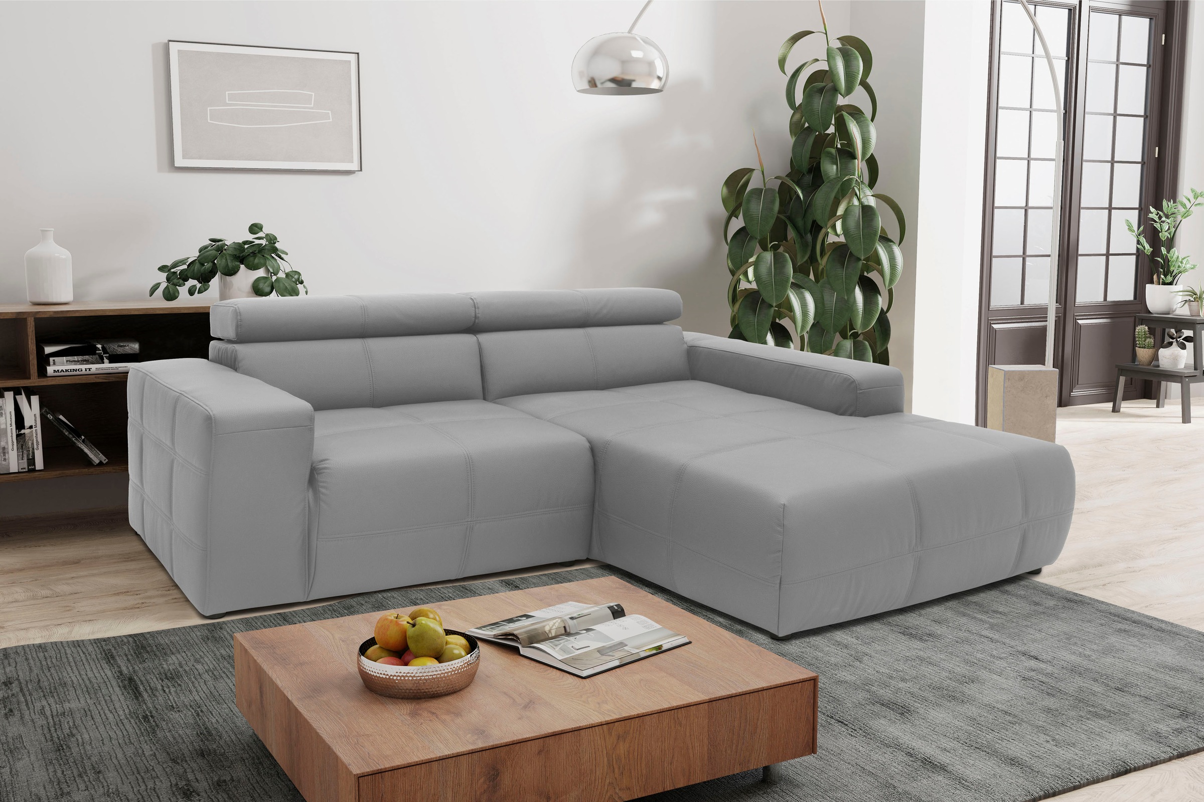 DOMO collection Ecksofa "Brandon, inkl. Kopfteilverstellung, B/T/H: 214/100 günstig online kaufen
