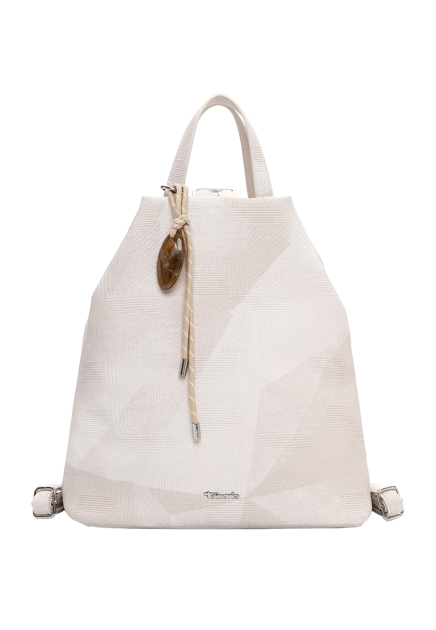 Rucksack TAMARIS "Rucksack TAS Karen", Damen, Gr. B/H/T: 29cm x 31cm x 17cm, beige (ecru 320), Obermaterial: 60% Polyurethan PU. 40% Polyester PES., Rucksäcke Rucksack
