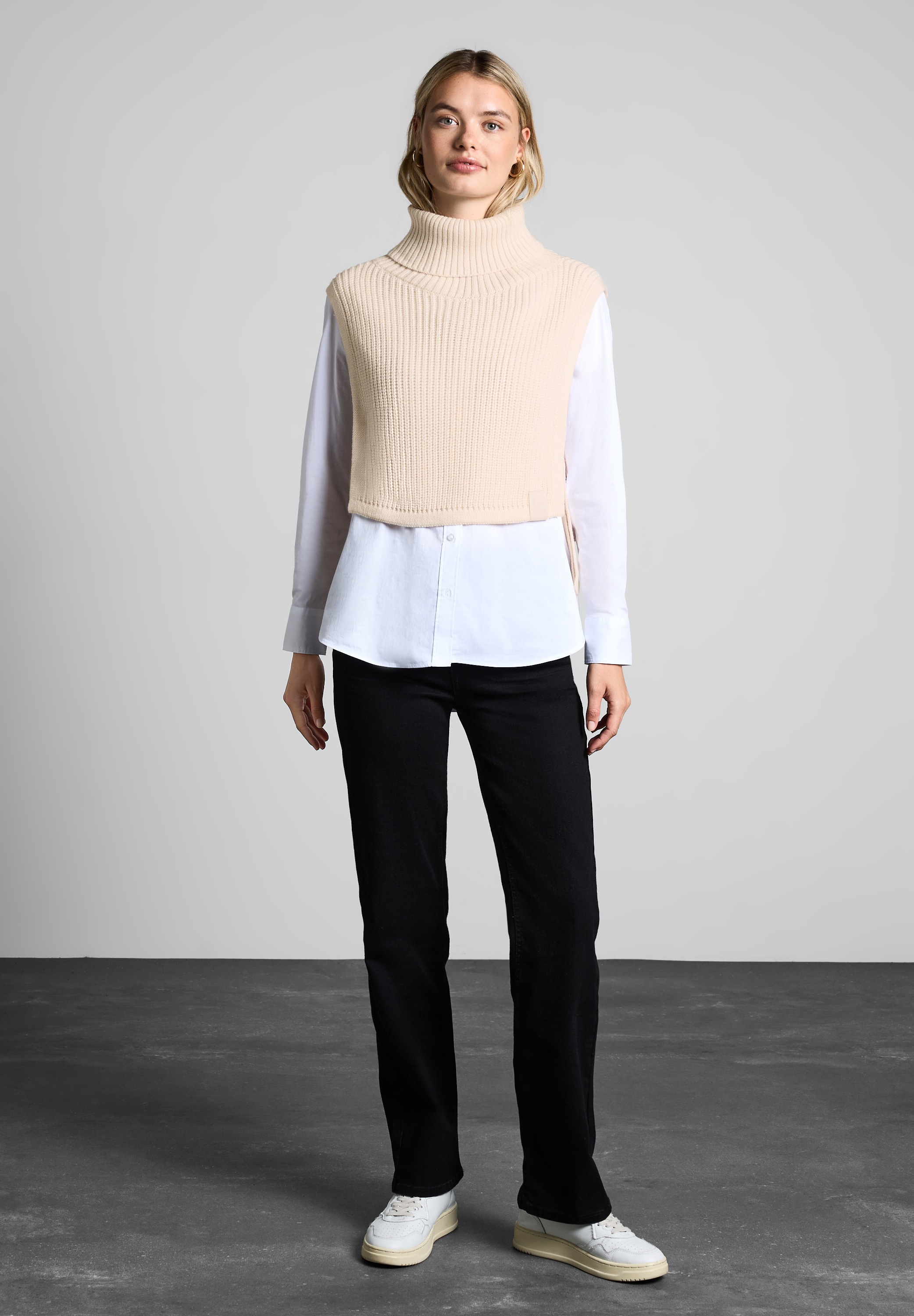 STREET ONE Strickcape, aus softem Materialmix