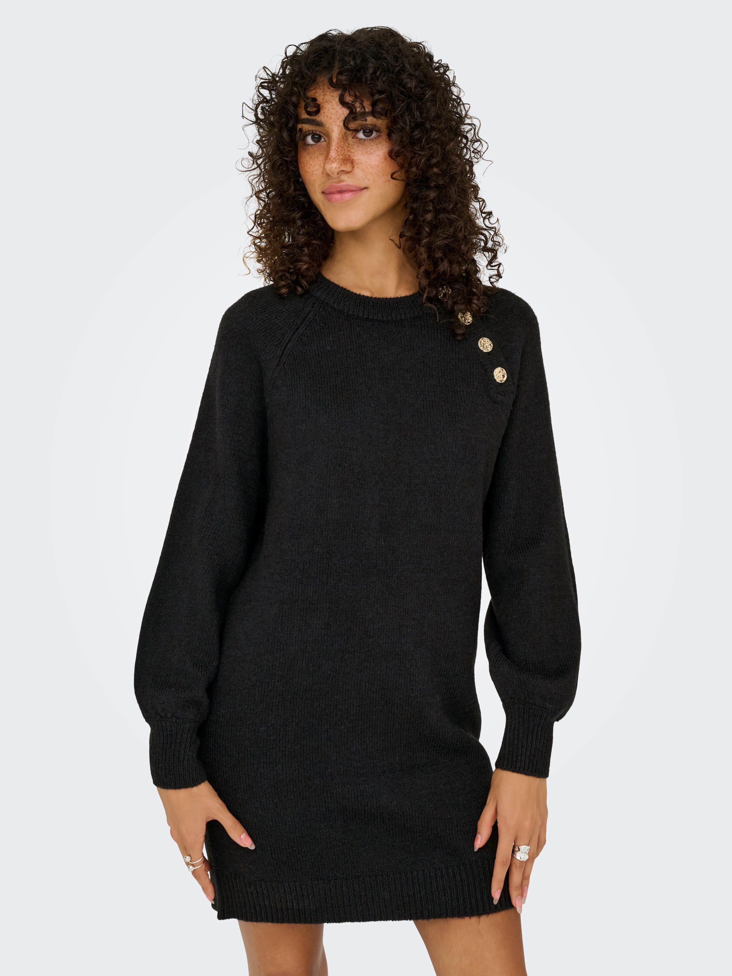 Only Strickkleid "Onlemma Life Ls Button Onec Dress Cc Knt" Mit Zierknöpfen
