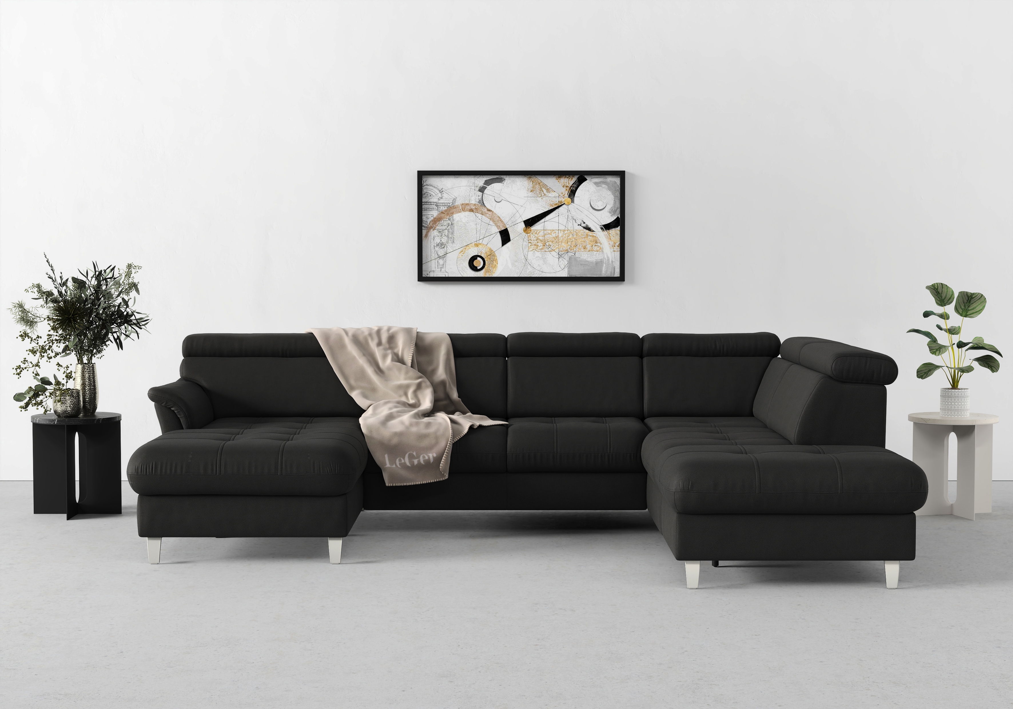 sit&more Wohnlandschaft "Marano U-Form" inklusive Kopfteilverstellung, optional Schlaffunktion & Bettkasten